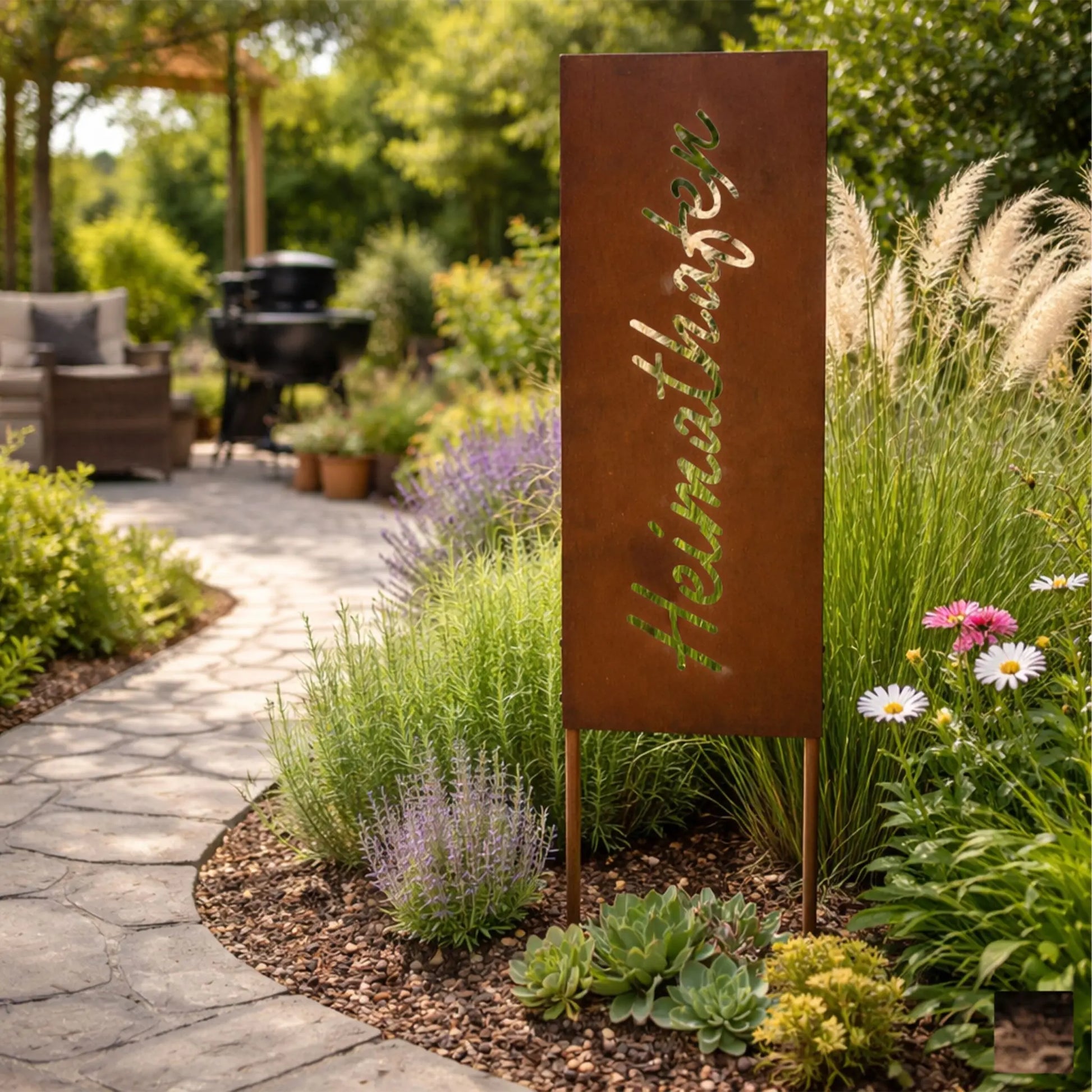 Edelrost Gartendeko zum Stecken Braun von Relaxdays
