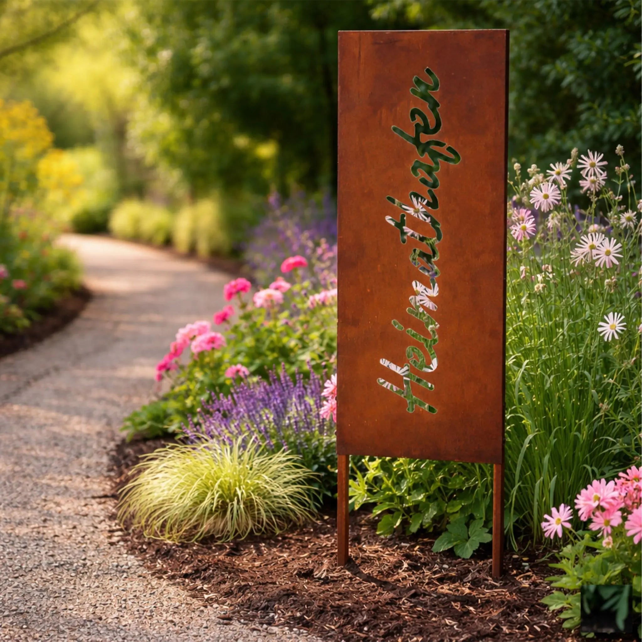 Edelrost Gartendeko zum Stecken Braun von Relaxdays