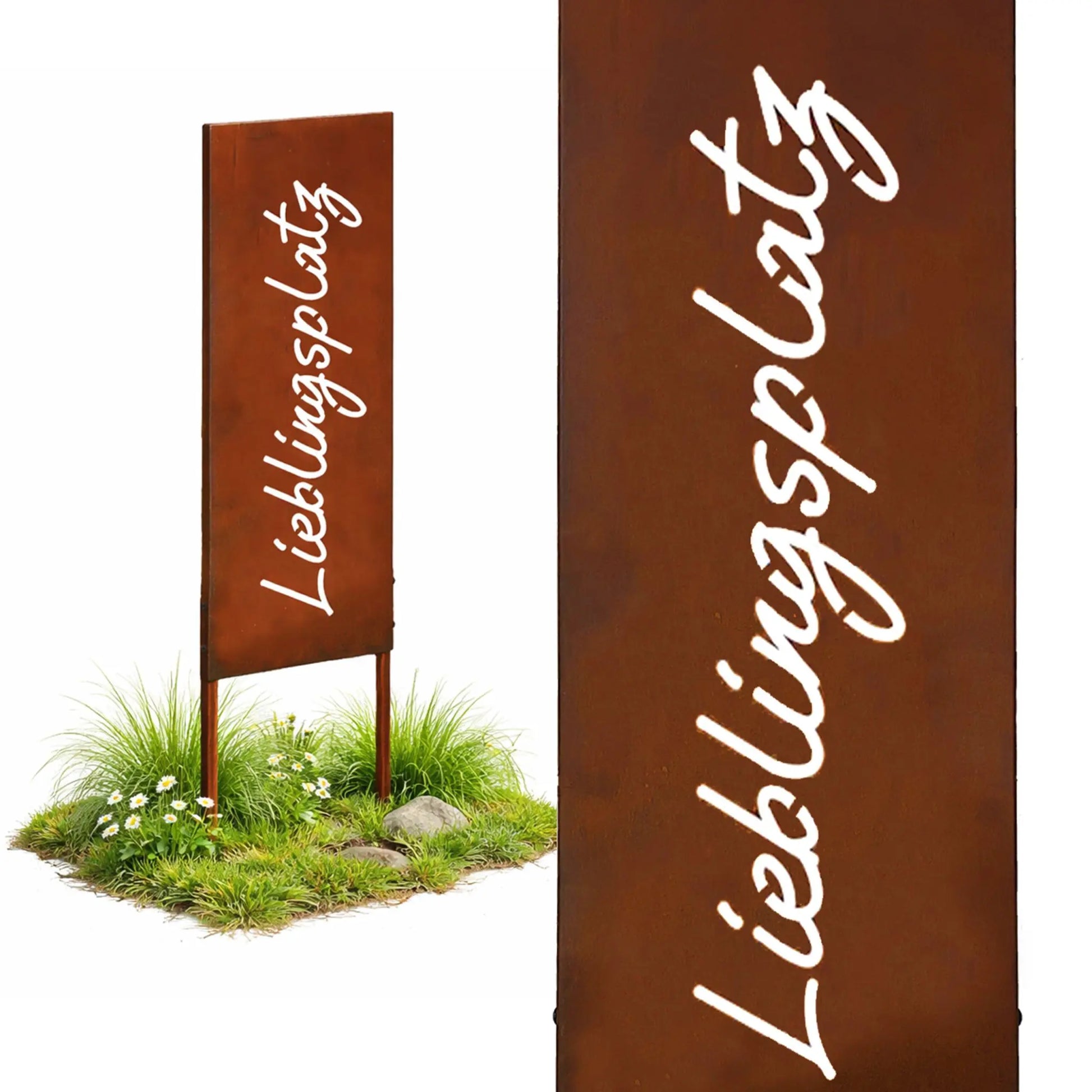 Edelrost Gartendeko zum Stecken Braun von Relaxdays