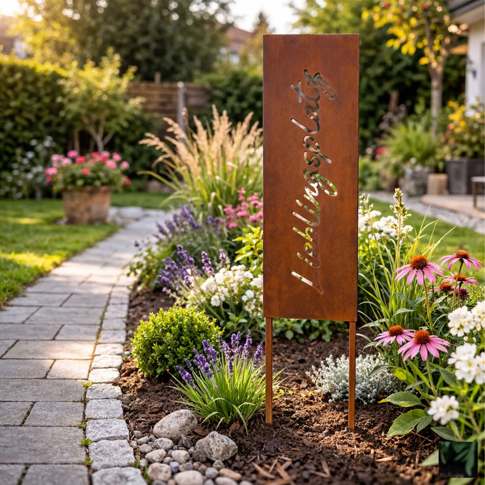 Edelrost Gartendeko zum Stecken Braun von Relaxdays