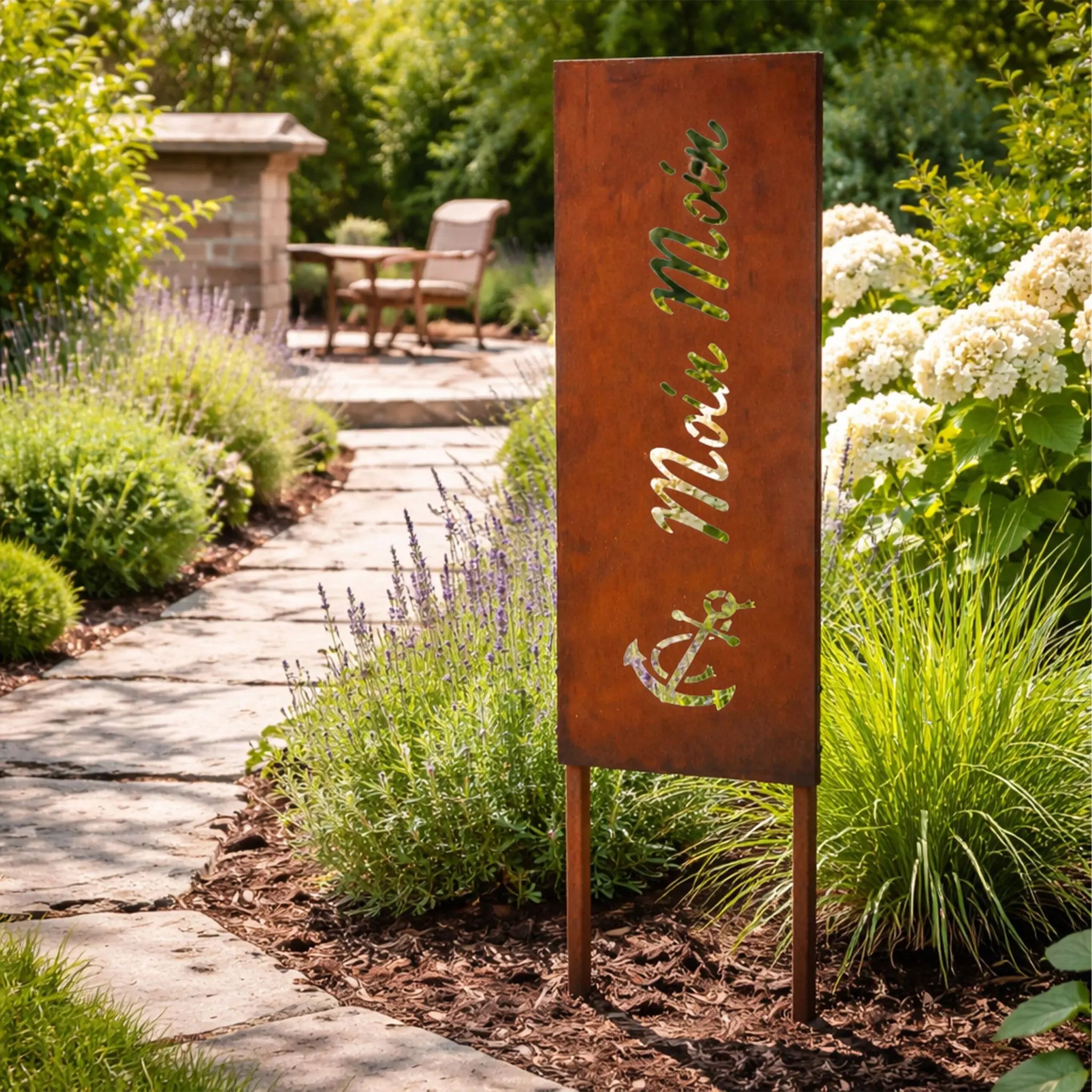 Edelrost Gartendeko zum Stecken Braun von Relaxdays