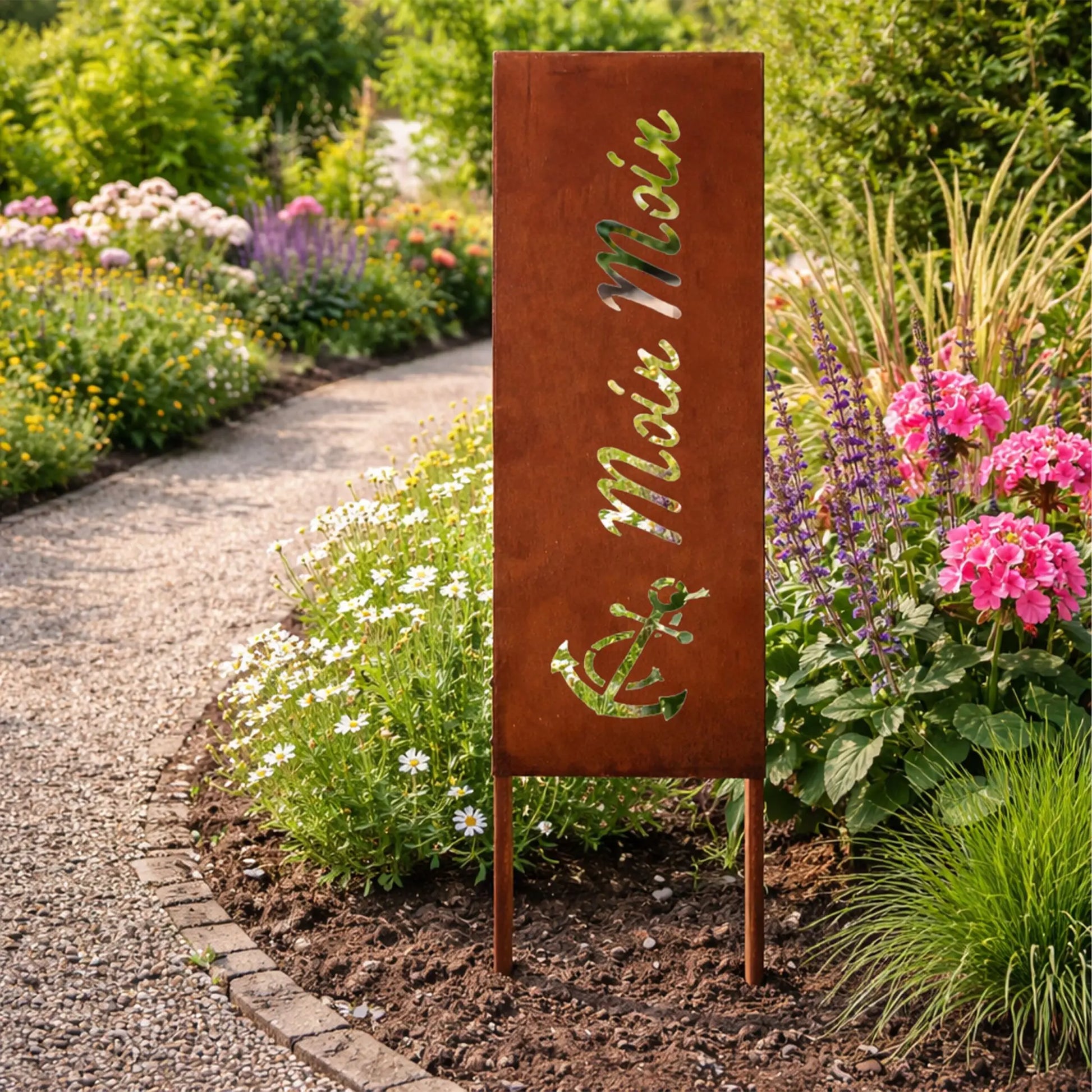 Edelrost Gartendeko zum Stecken Braun von Relaxdays