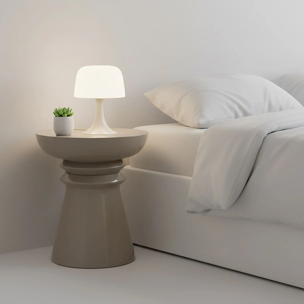 Beistelltisch Kegel-Design Beige von Relaxdays