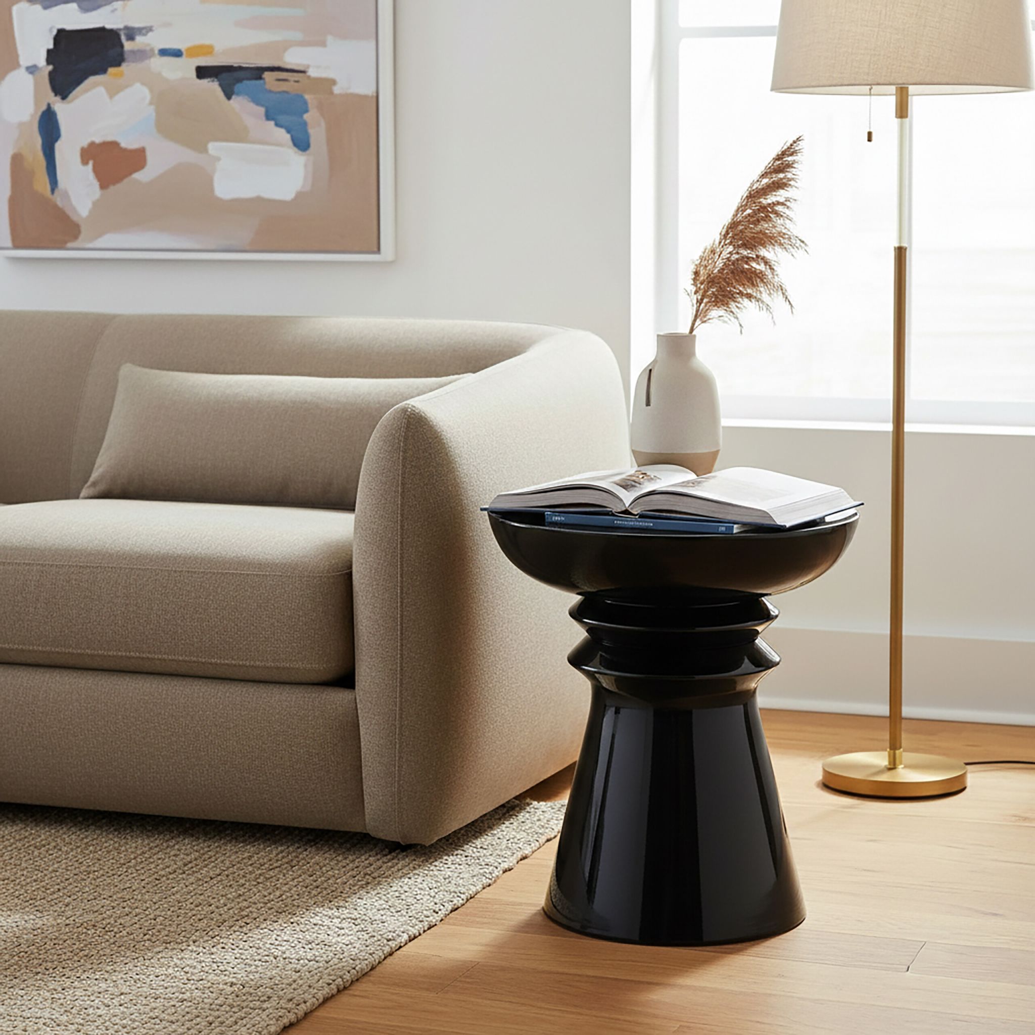 Beistelltisch Kegel-Design Schwarz von Relaxdays