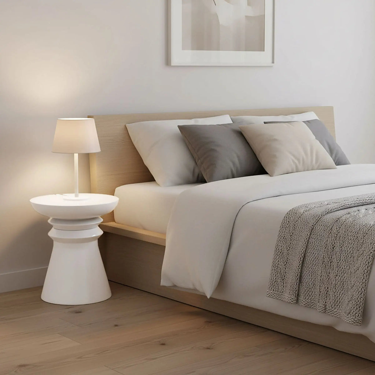 Beistelltisch Kegel-Design Weiss von Relaxdays