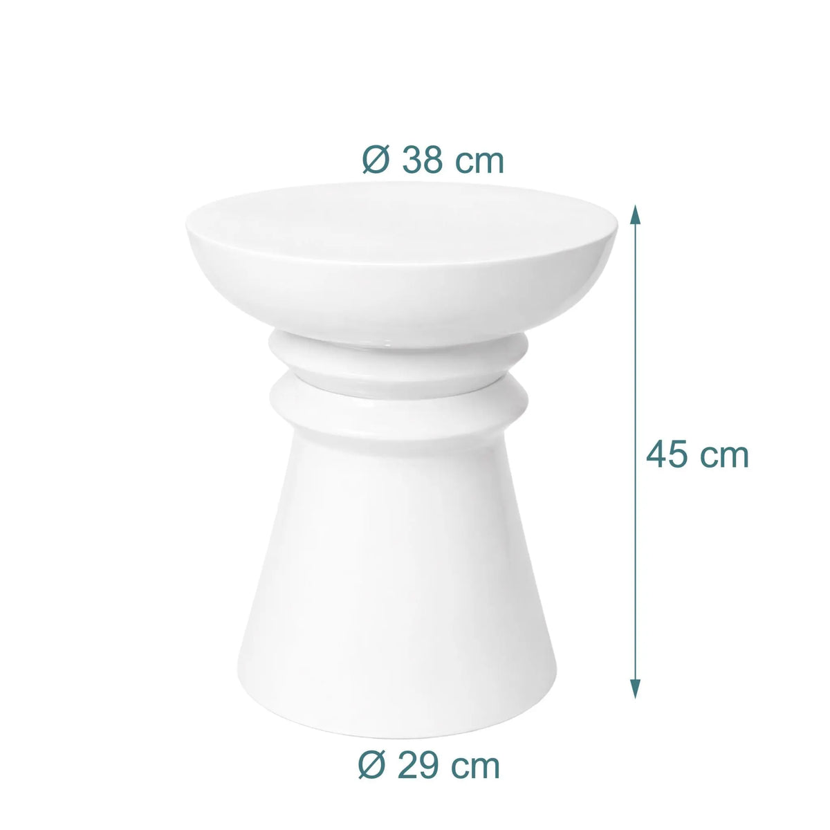 Beistelltisch Kegel-Design Weiss von Relaxdays