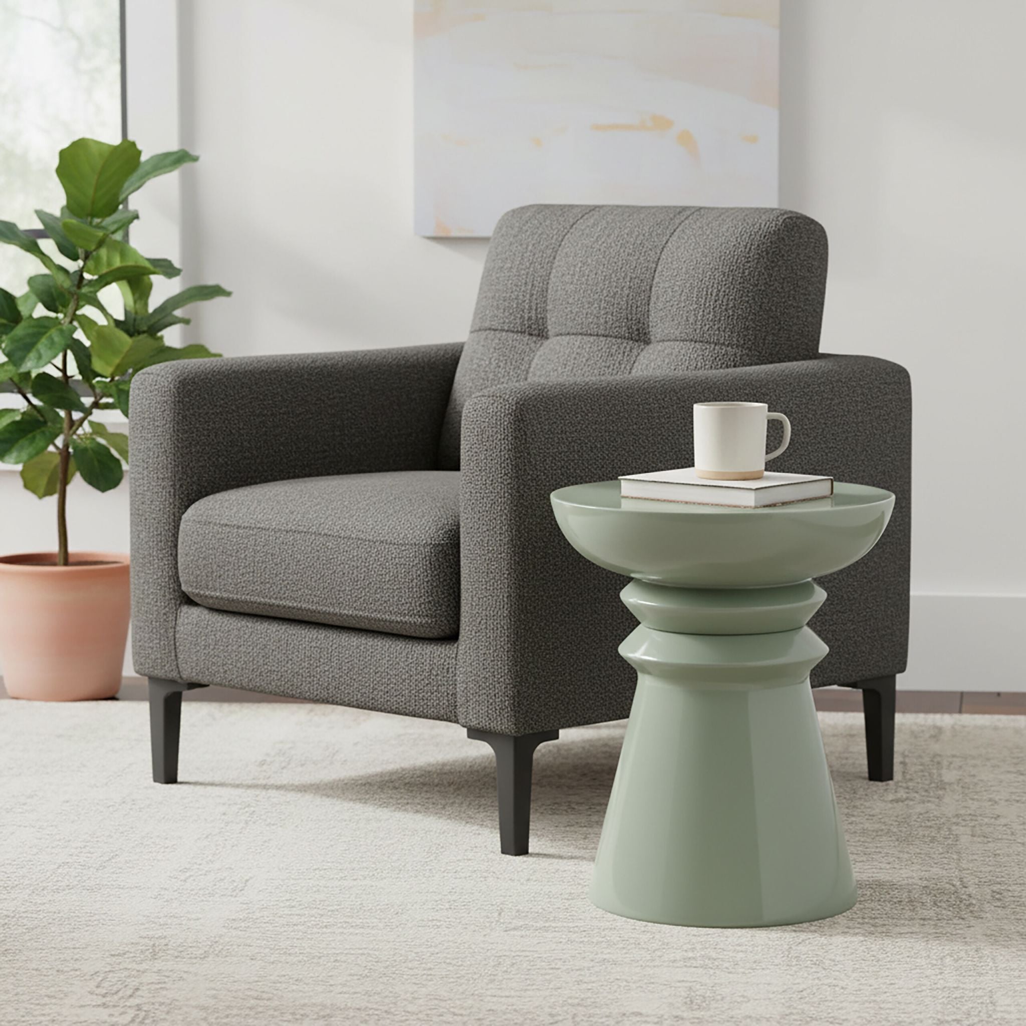 Beistelltisch Kegel-Design Grün von Relaxdays