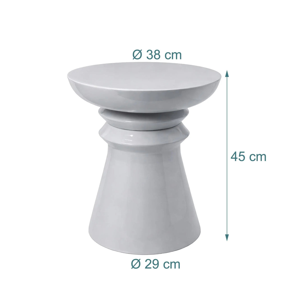Beistelltisch Kegel-Design Grau von Relaxdays