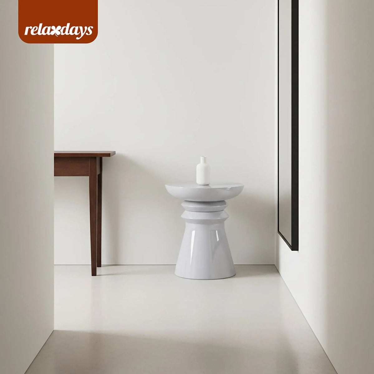 Beistelltisch Kegel-Design Grau von Relaxdays