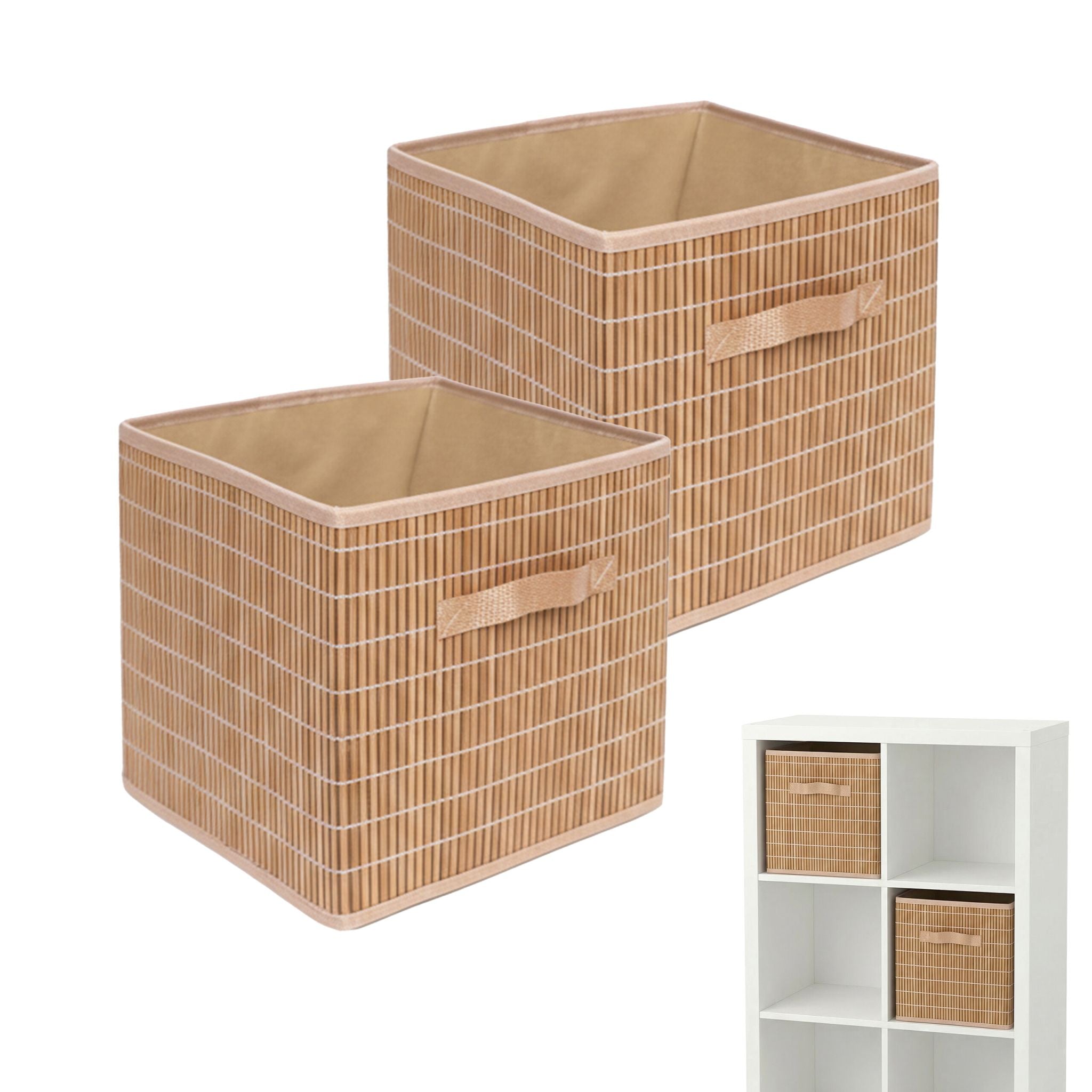 Aufbewahrungskorb Set Bambus Hellbraun von Relaxdays