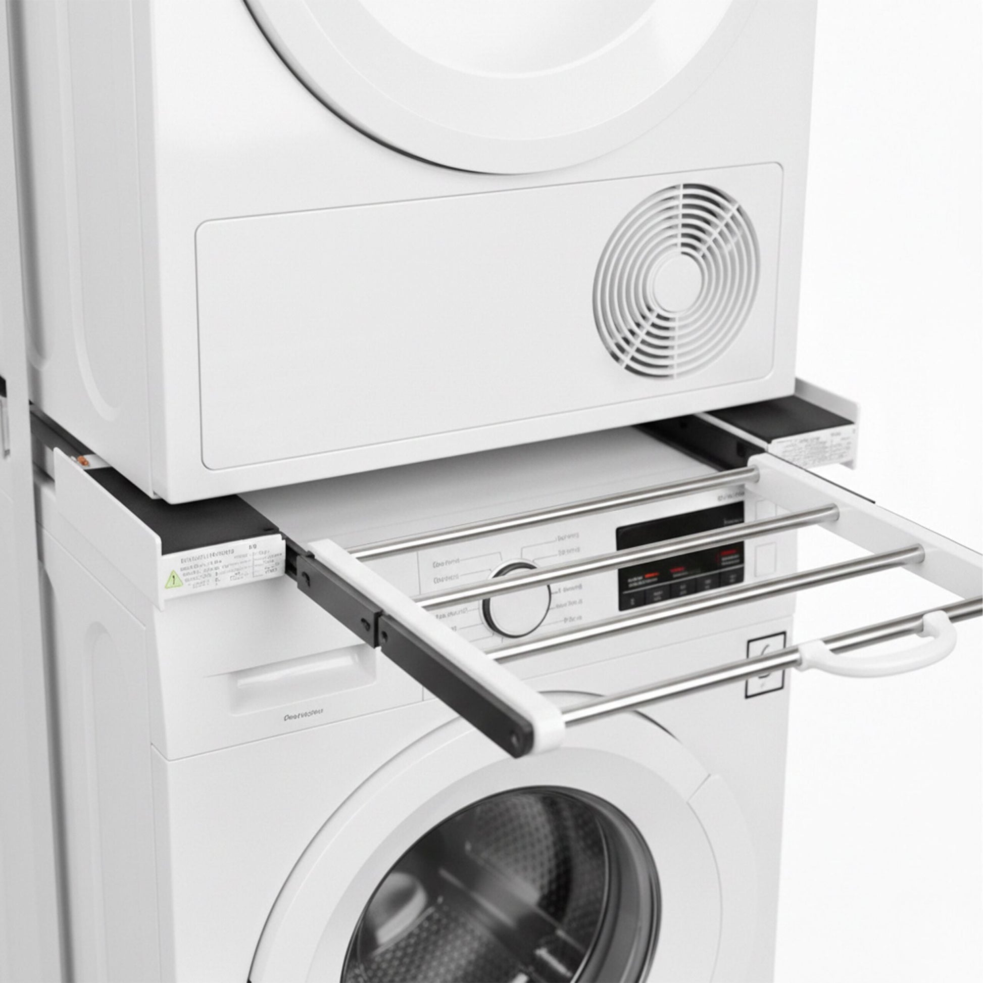 Zwischenbaurahmen Trockner Waschmaschine Weiss-Schwarz-Silber von Relaxdays