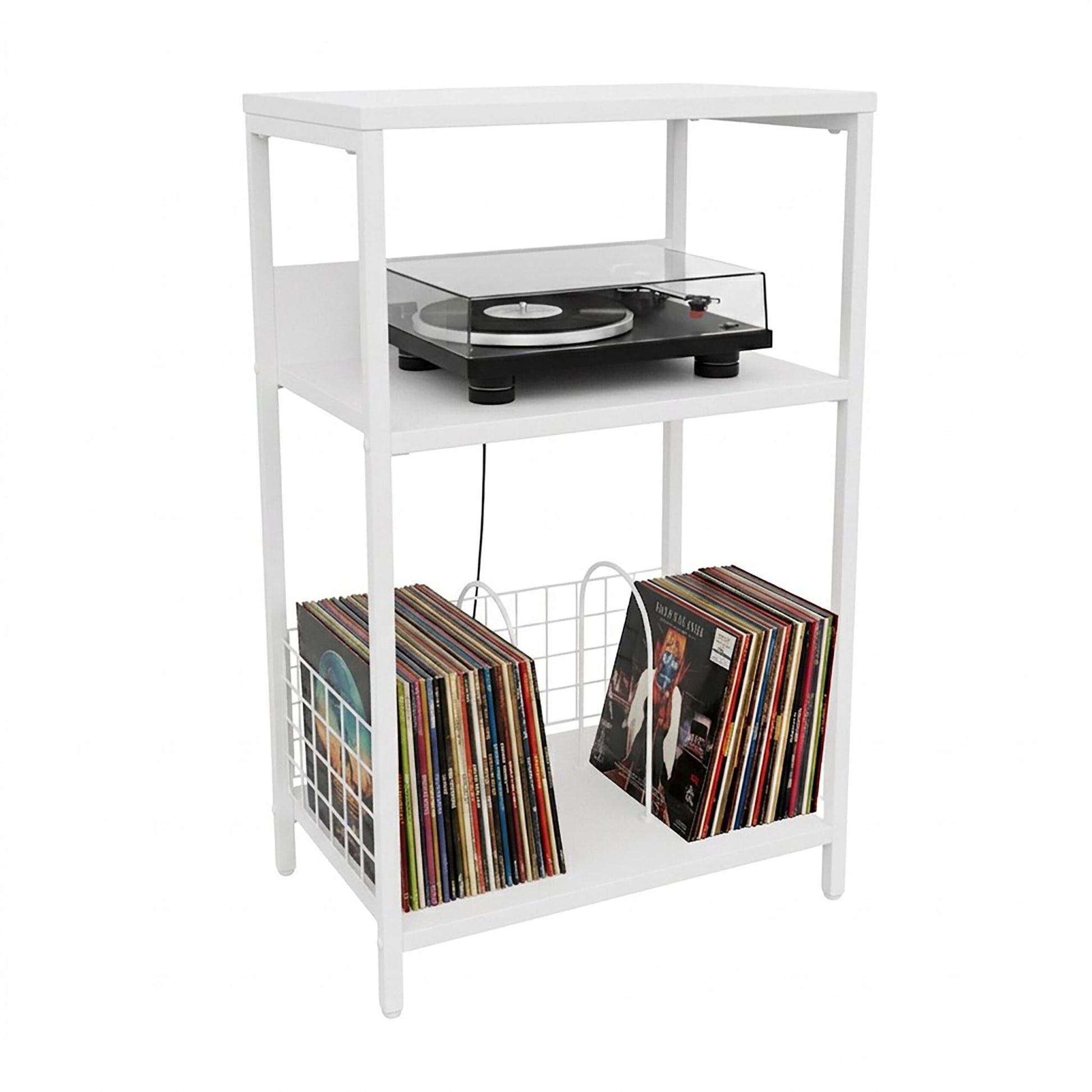 Plattenspieler Tisch Weiss von Relaxdays