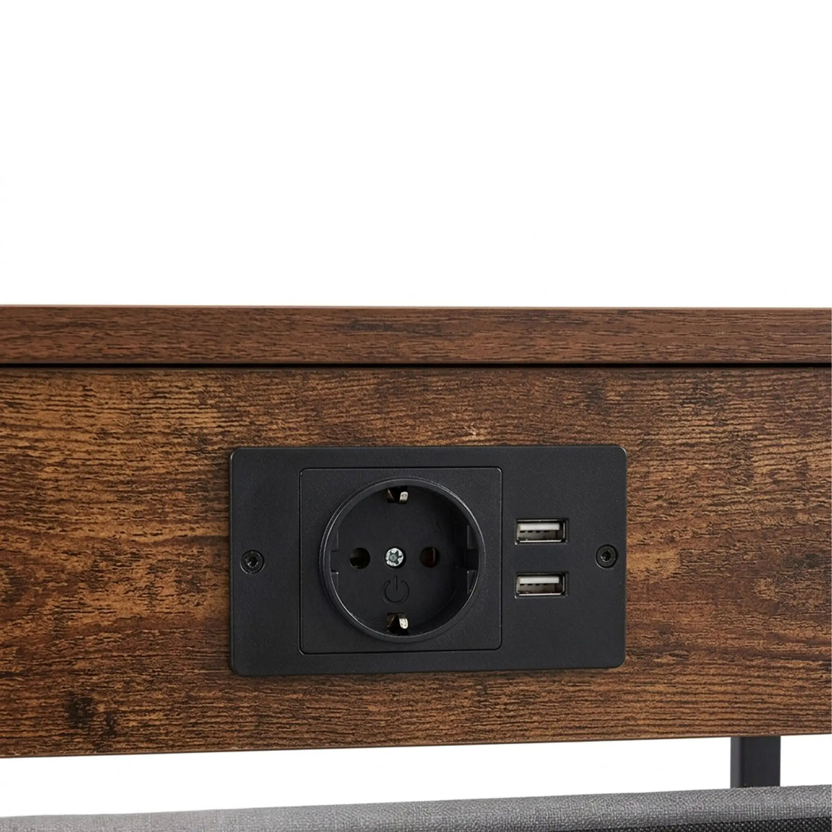 Beistelltisch mit Ladestation Braun-Schwarz-Grau von Relaxdays