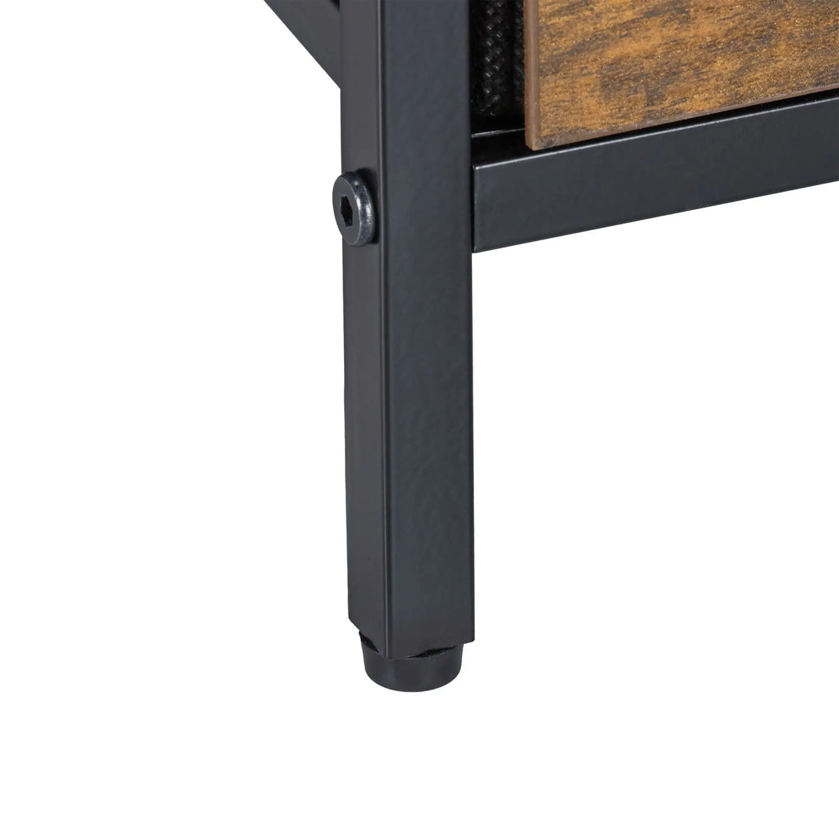 Beistelltisch mit USB-Anschluss Braun-Schwarz von Relaxdays
