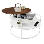 Couchtisch mit Hebeplatte & Stauraum Weiss-Braun von Relaxdays