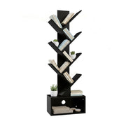 Bücherregal 6 Ebenen Baum-Design Schwarz von Relaxdays