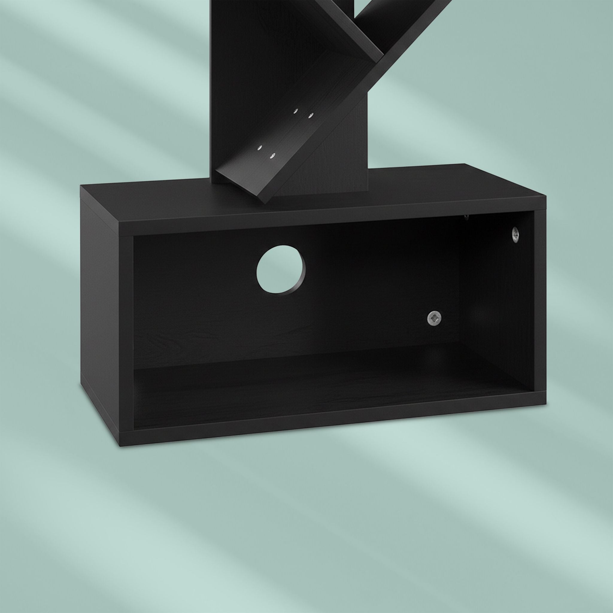 Bücherregal 6 Ebenen Baum-Design Schwarz von Relaxdays