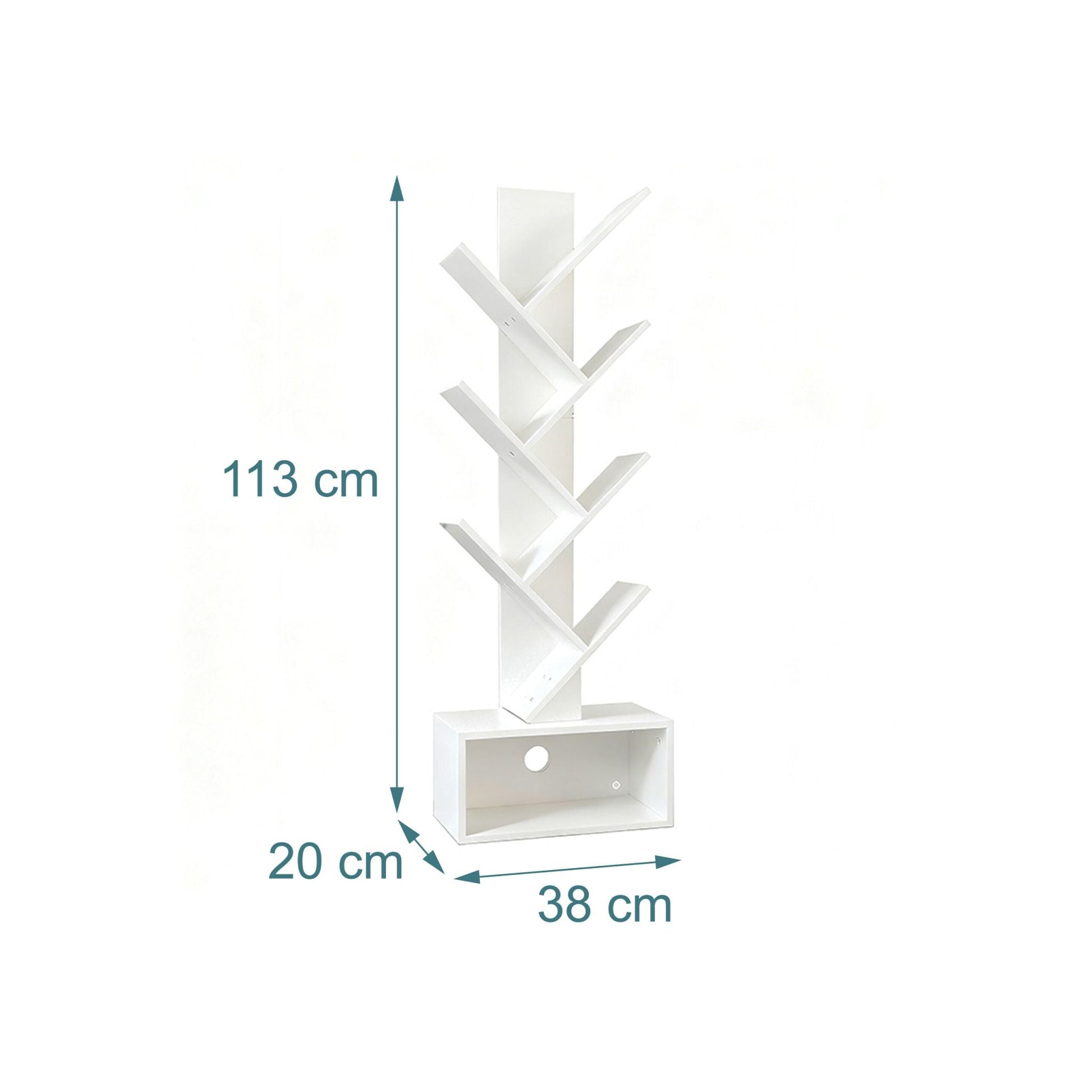 Bücherregal 6 Ebenen Baum-Design Weiss von Relaxdays