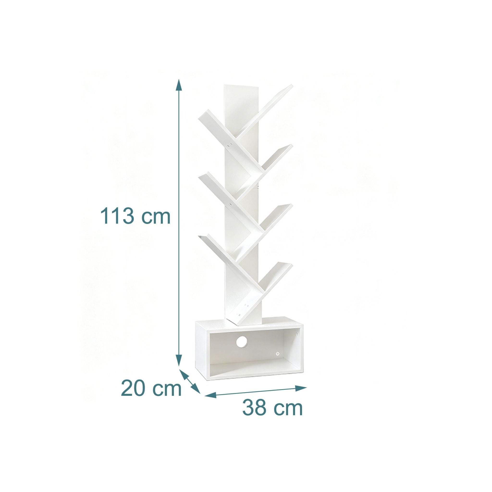 Bücherregal 6 Ebenen Baum-Design Weiss von Relaxdays
