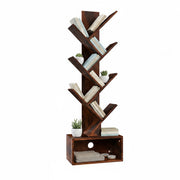 Bücherregal 6 Ebenen Baum-Design Braun von Relaxdays