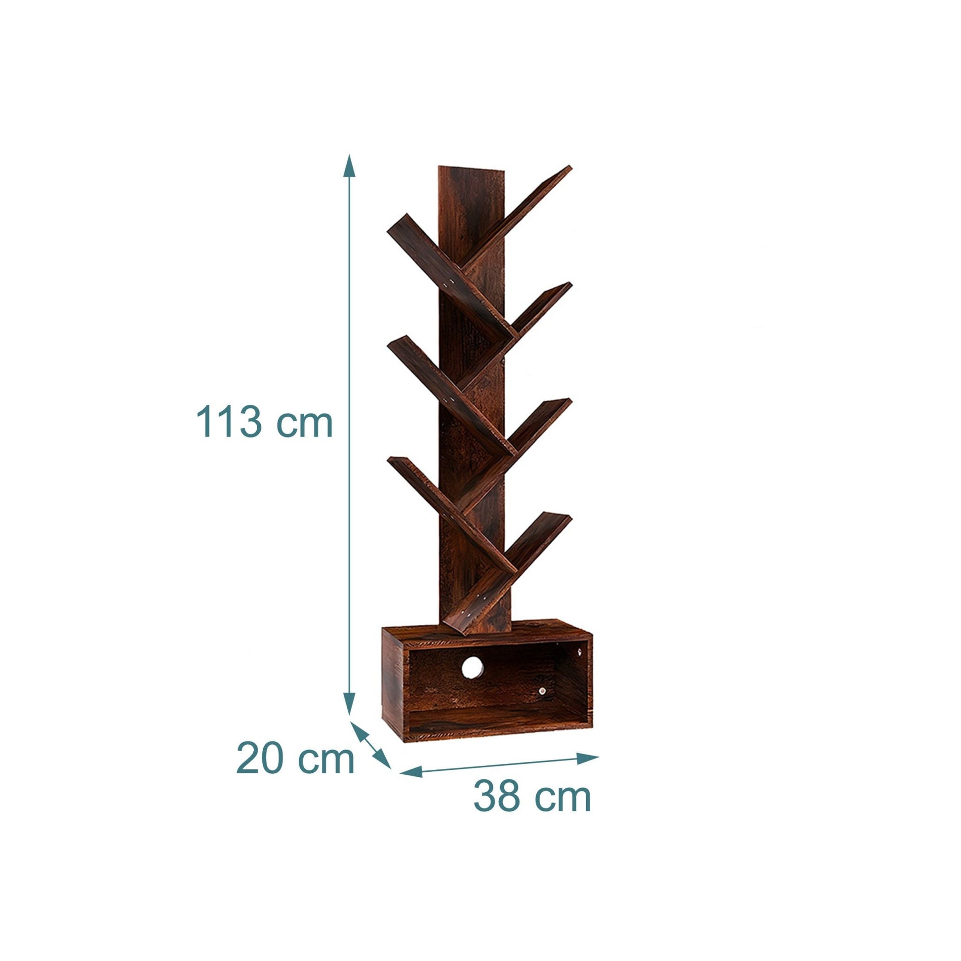 Bücherregal 6 Ebenen Baum-Design Braun von Relaxdays
