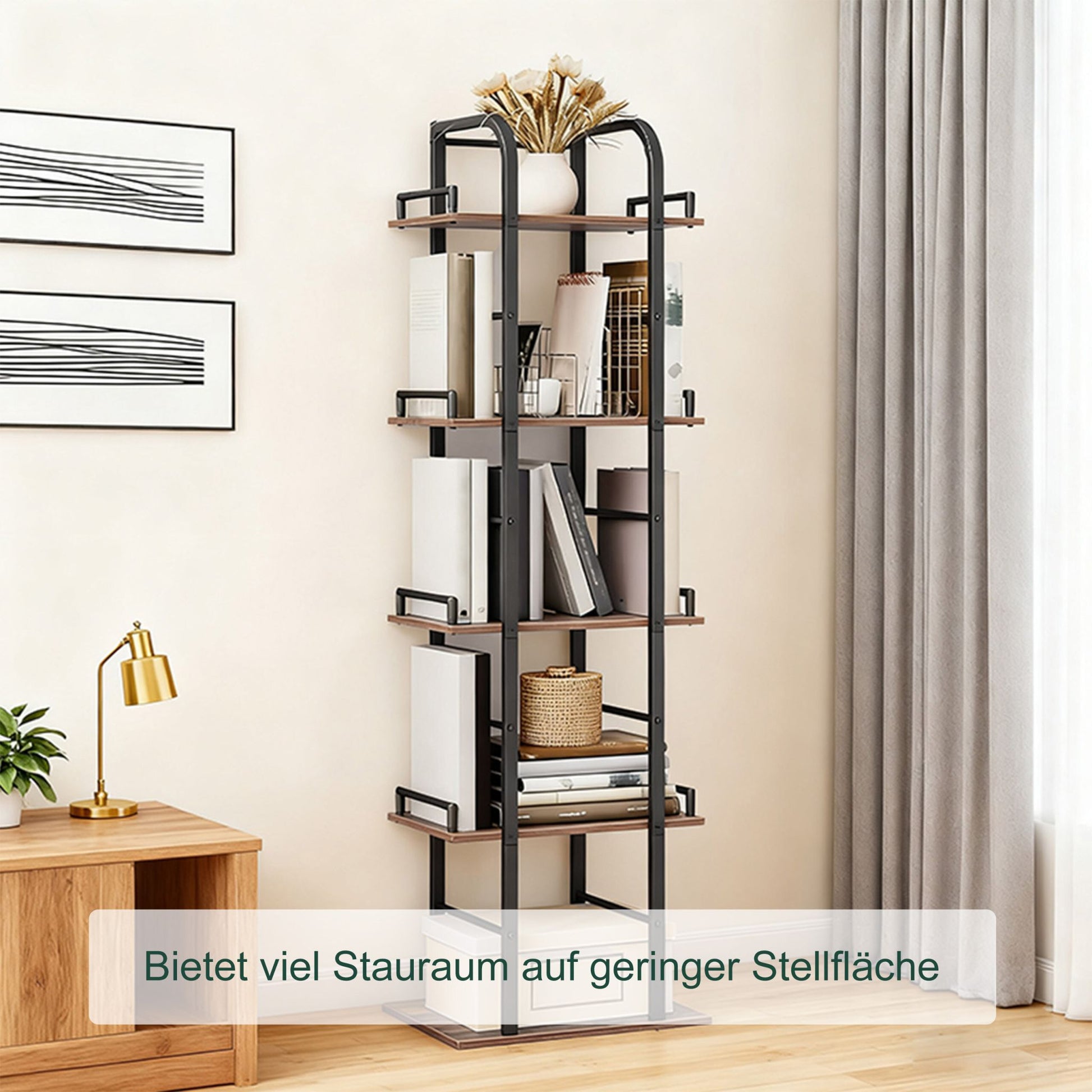 Standregal mit 5 Ebenen Schwarz-Grau von Relaxdays