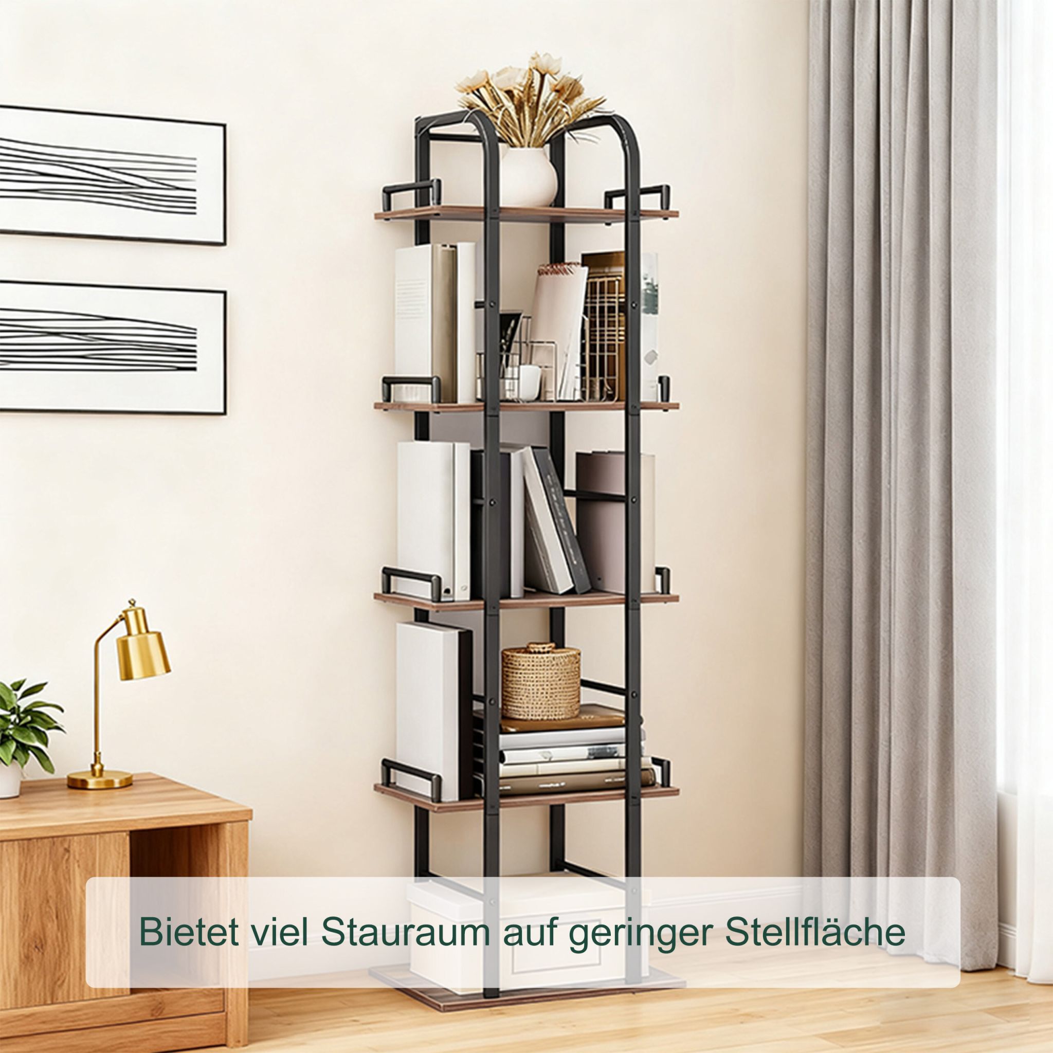 Standregal mit 5 Ebenen Schwarz-Grau von Relaxdays