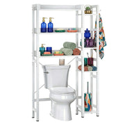 Toilettenregal 3 Ebenen mit Seitenablage Weiss