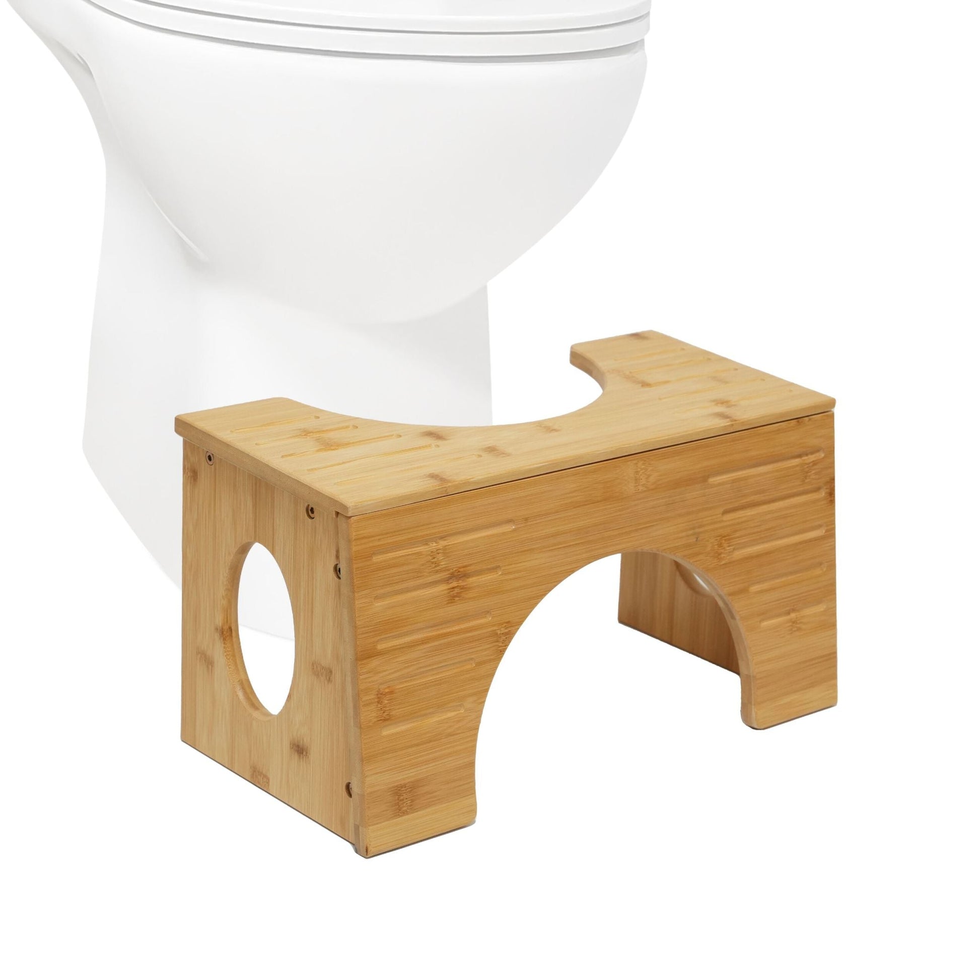 Toilettenhocker Bambus Hellbraun von Relaxdays