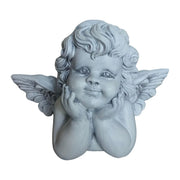 Liegender Grabengel 31cm Grau von Relaxdays