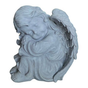 Schlafender Grabengel 24cm Grau von Relaxdays