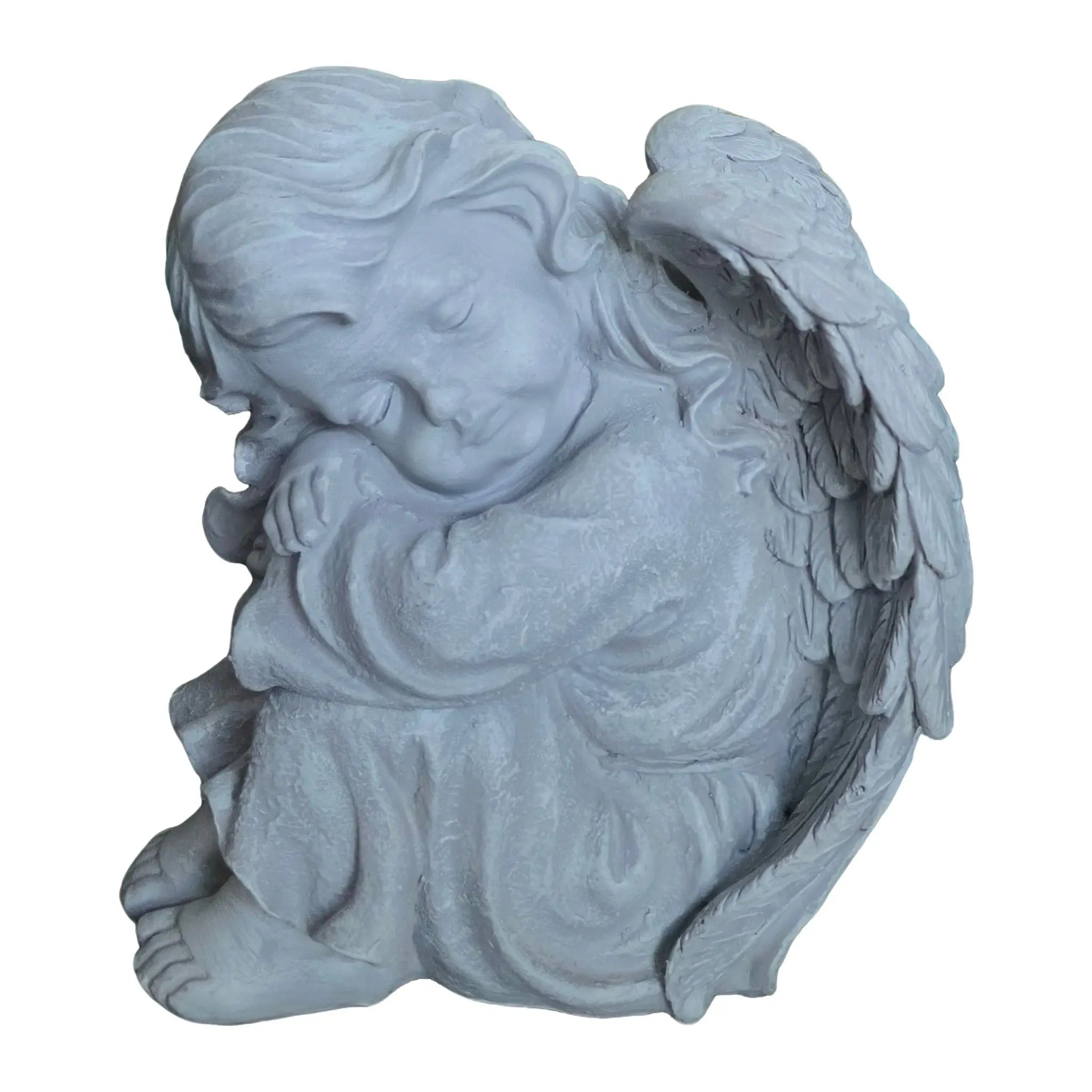Schlafender Grabengel 24cm Grau von Relaxdays