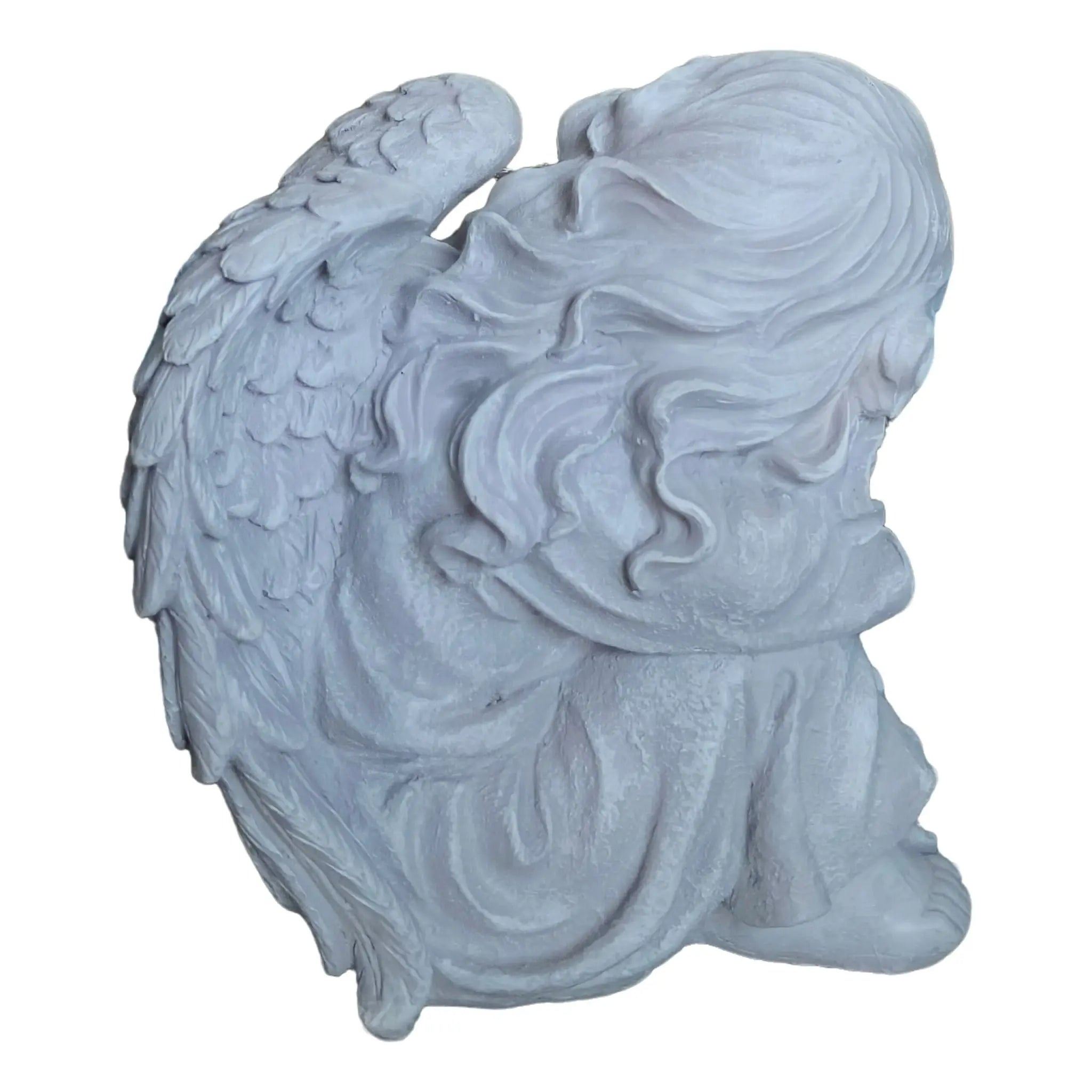 Schlafender Grabengel 24cm Grau von Relaxdays