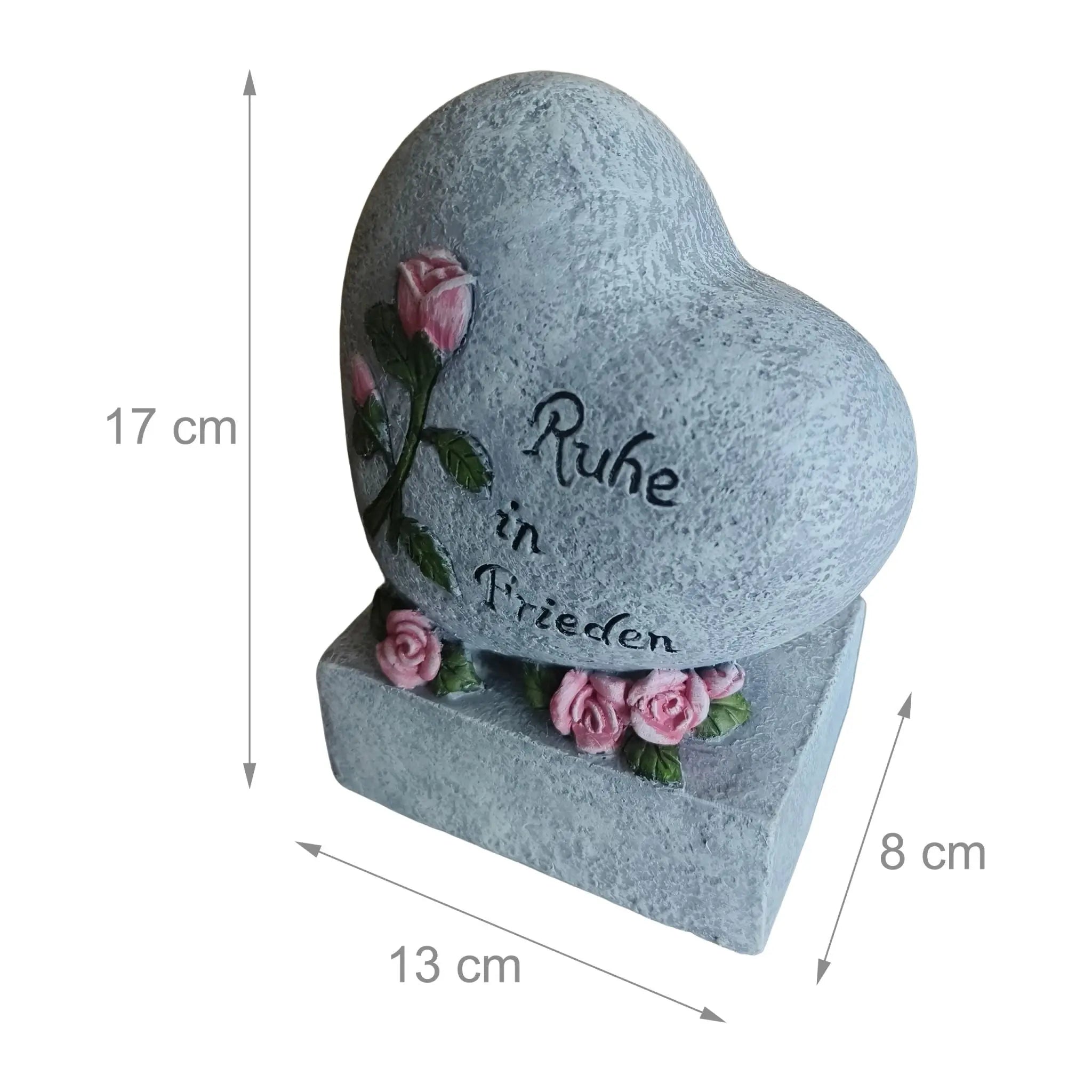 Grabschmuck Herz mit Spruch Grau von Relaxdays