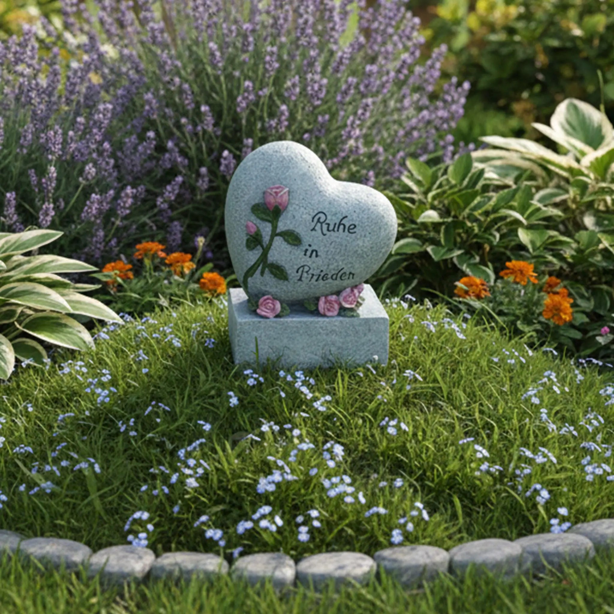 Grabschmuck Herz mit Spruch Grau von Relaxdays