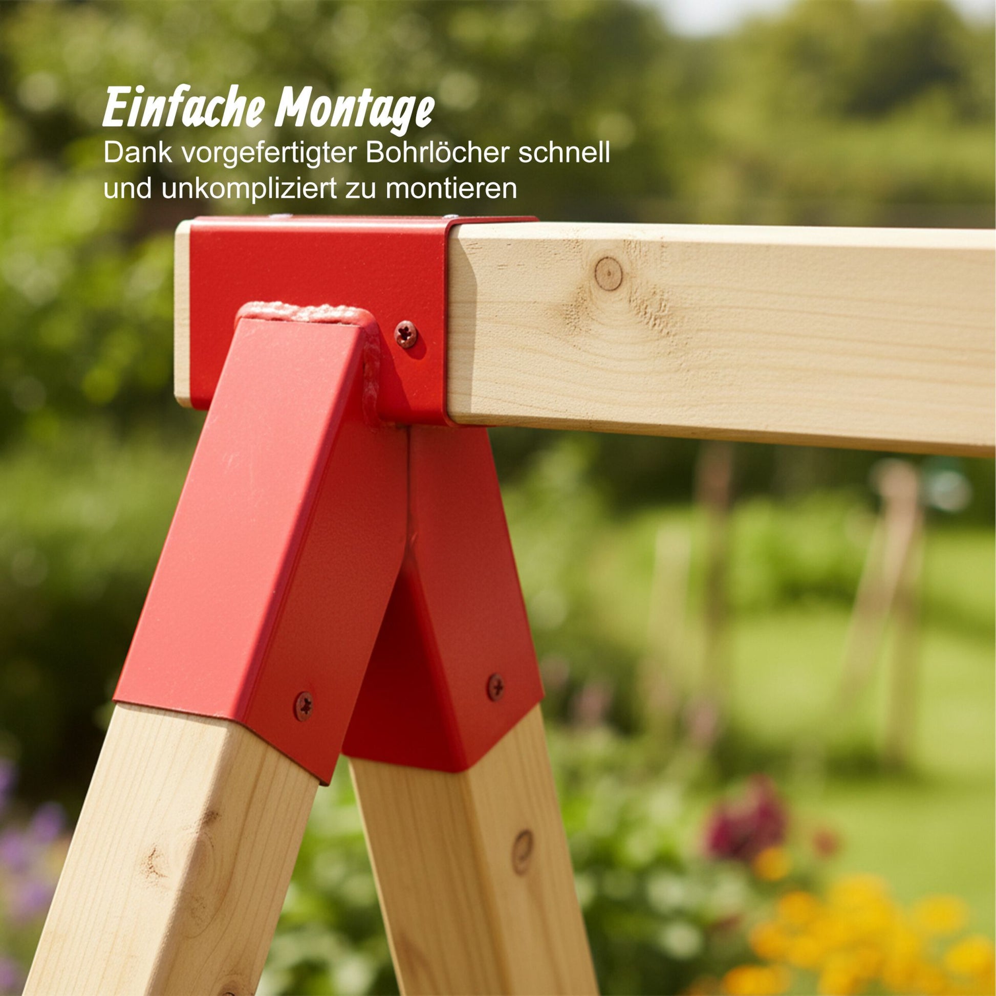 Schaukelverbinder A-Form Stahl Rot von Relaxdays