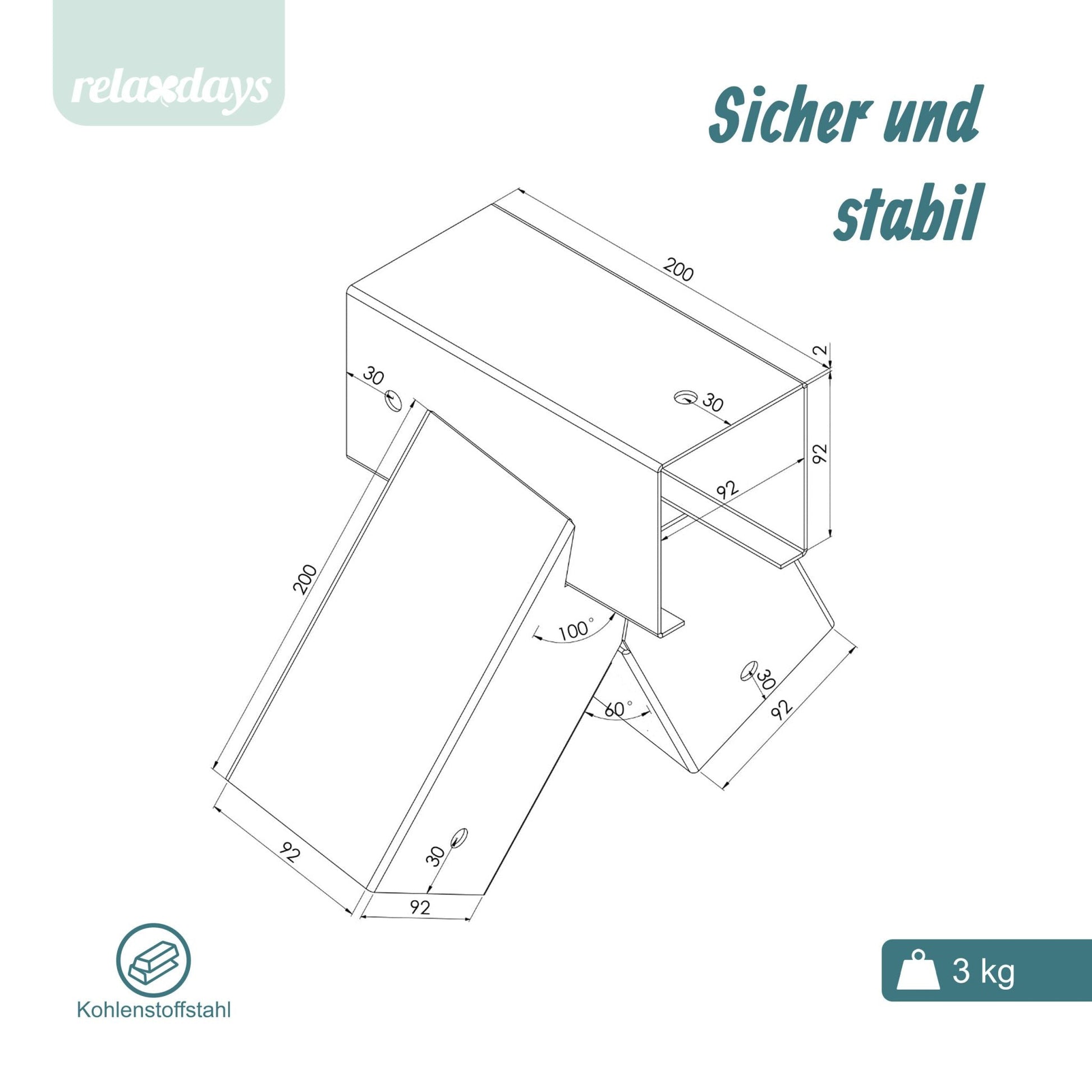 Schaukelverbinder A-Form Stahl Rot von Relaxdays