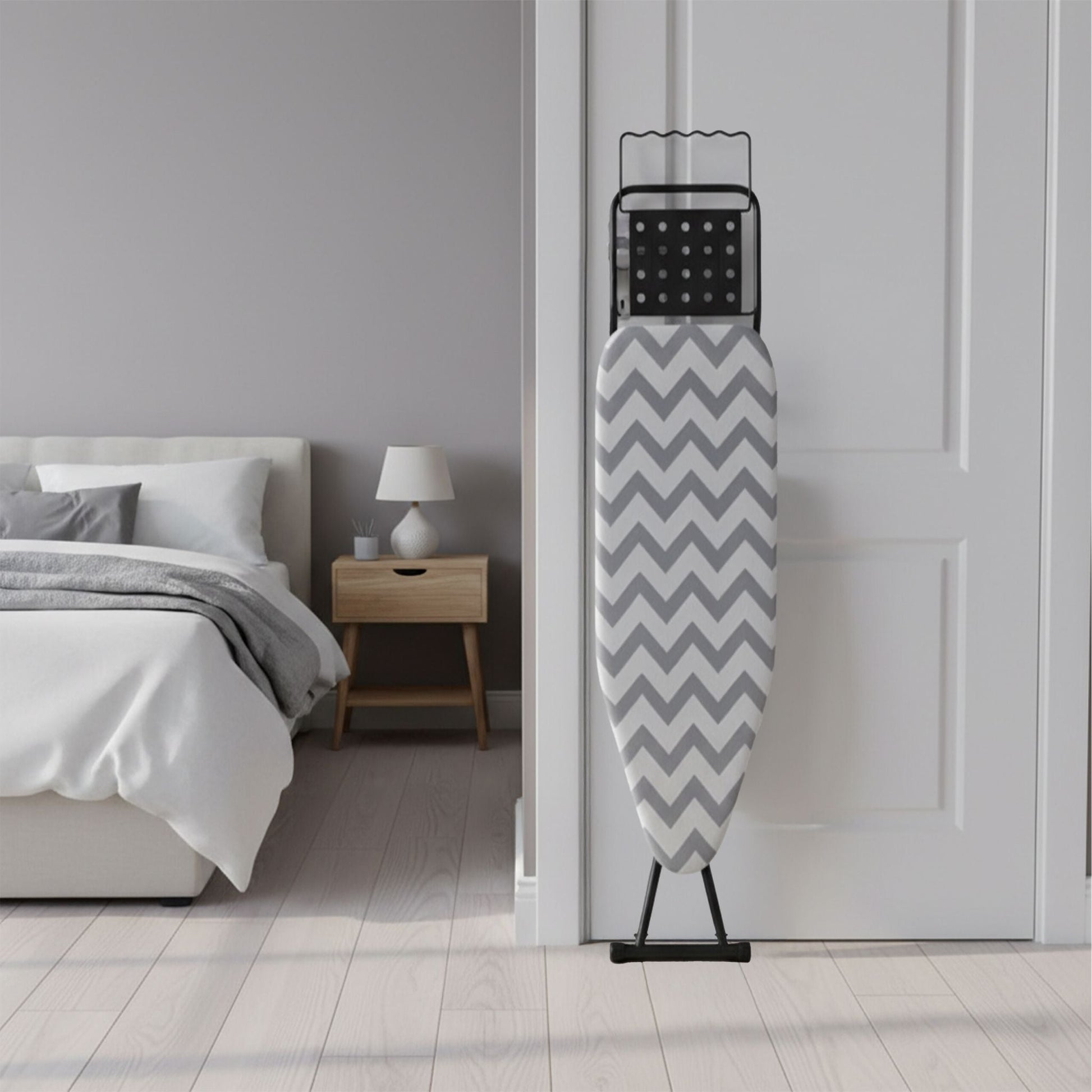 Bügelbrett 110 x 33cm Weiss-Schwarz-Grau von Relaxdays