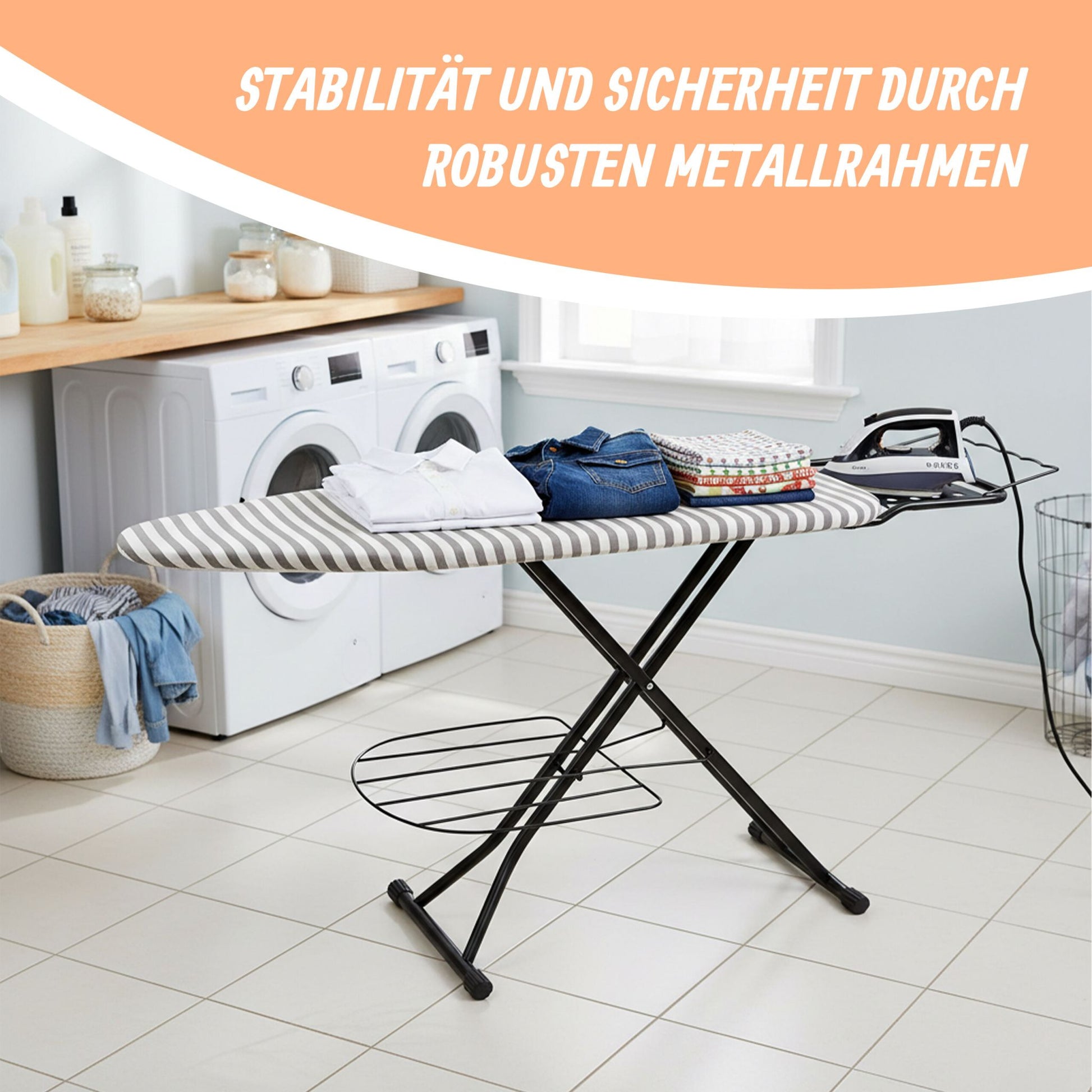 Bügelbrett 110 x 33cm Weiss von Relaxdays