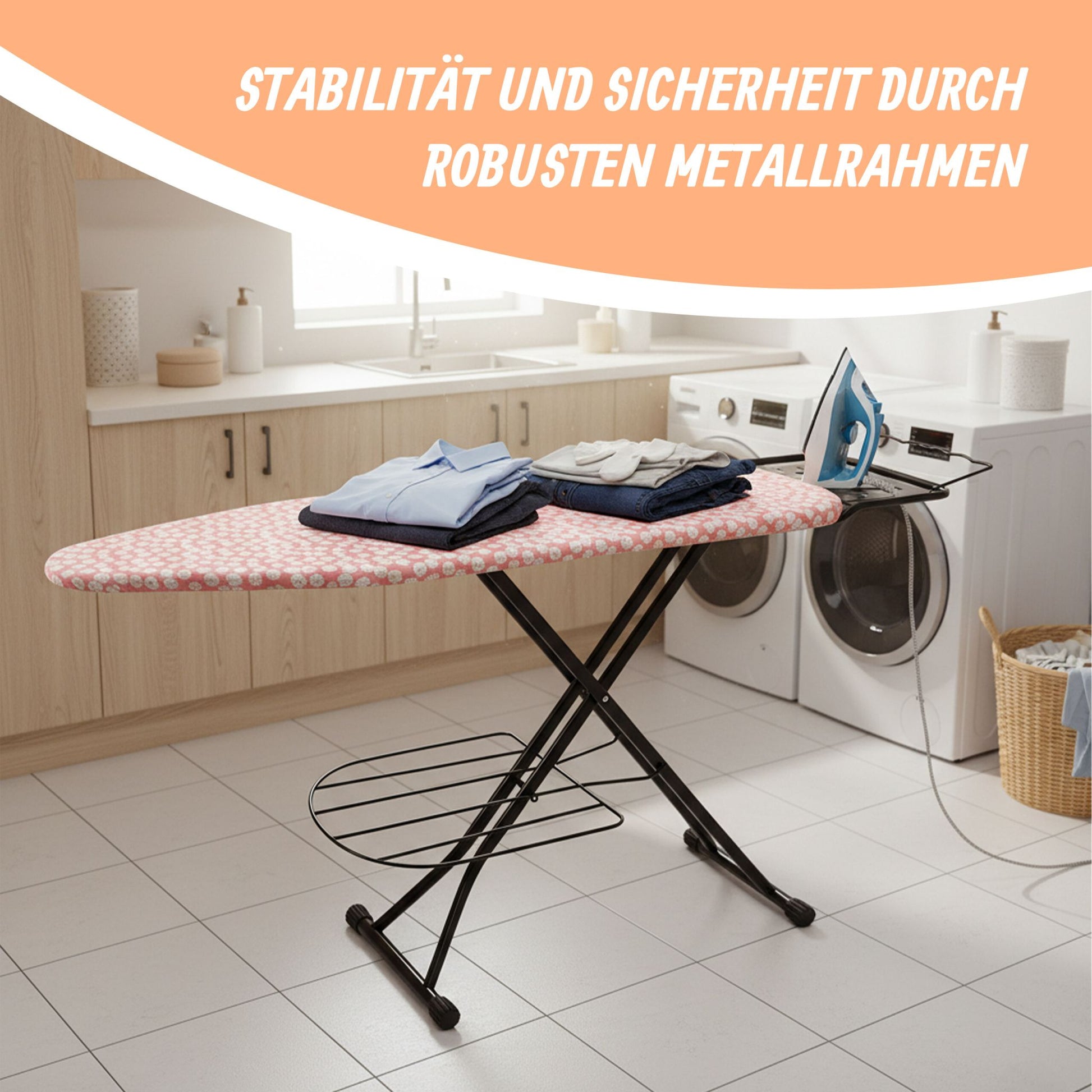 Bügelbrett 110 x 33cm Weiss von Relaxdays