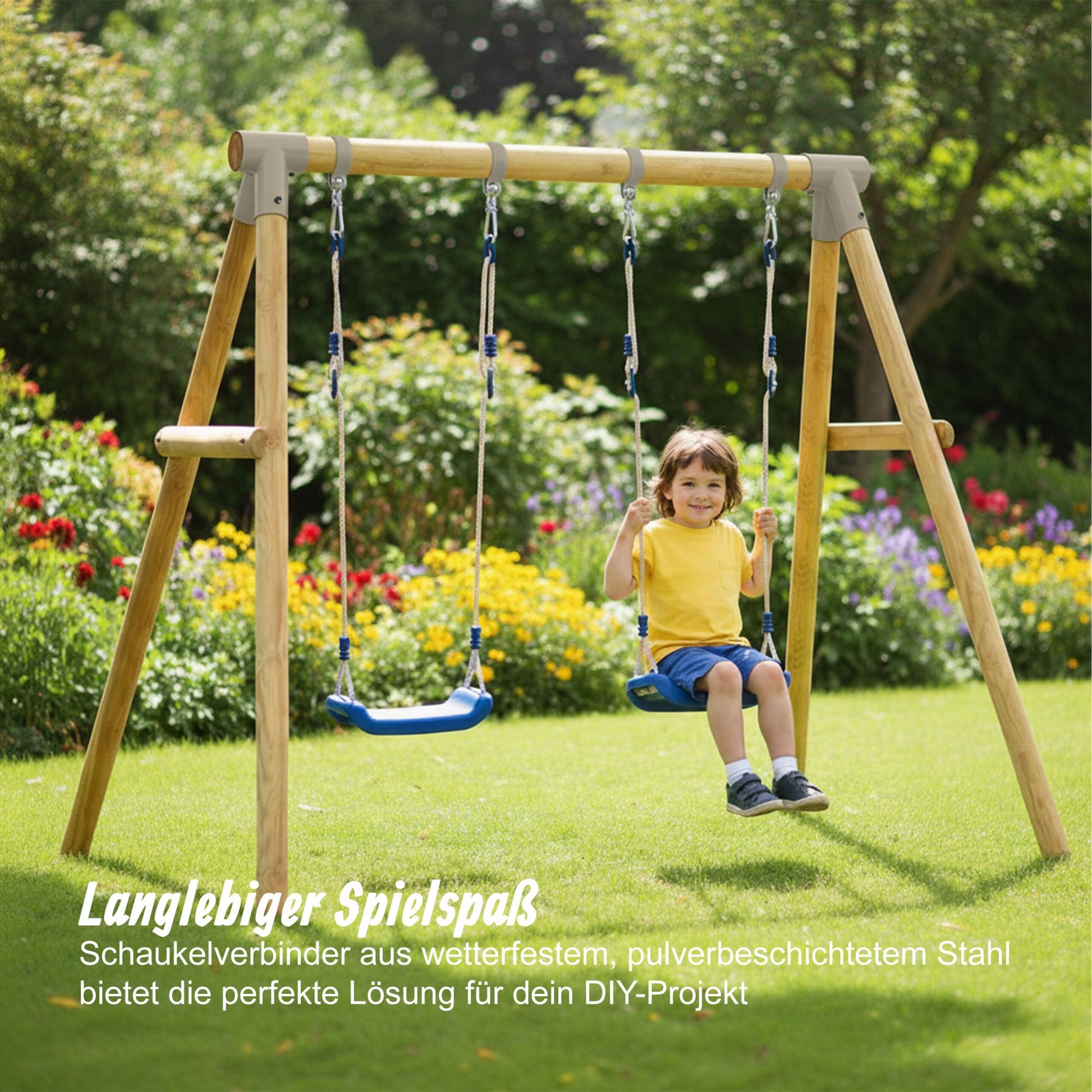 Schaukelverbinder A-Form rund Grau von Relaxdays