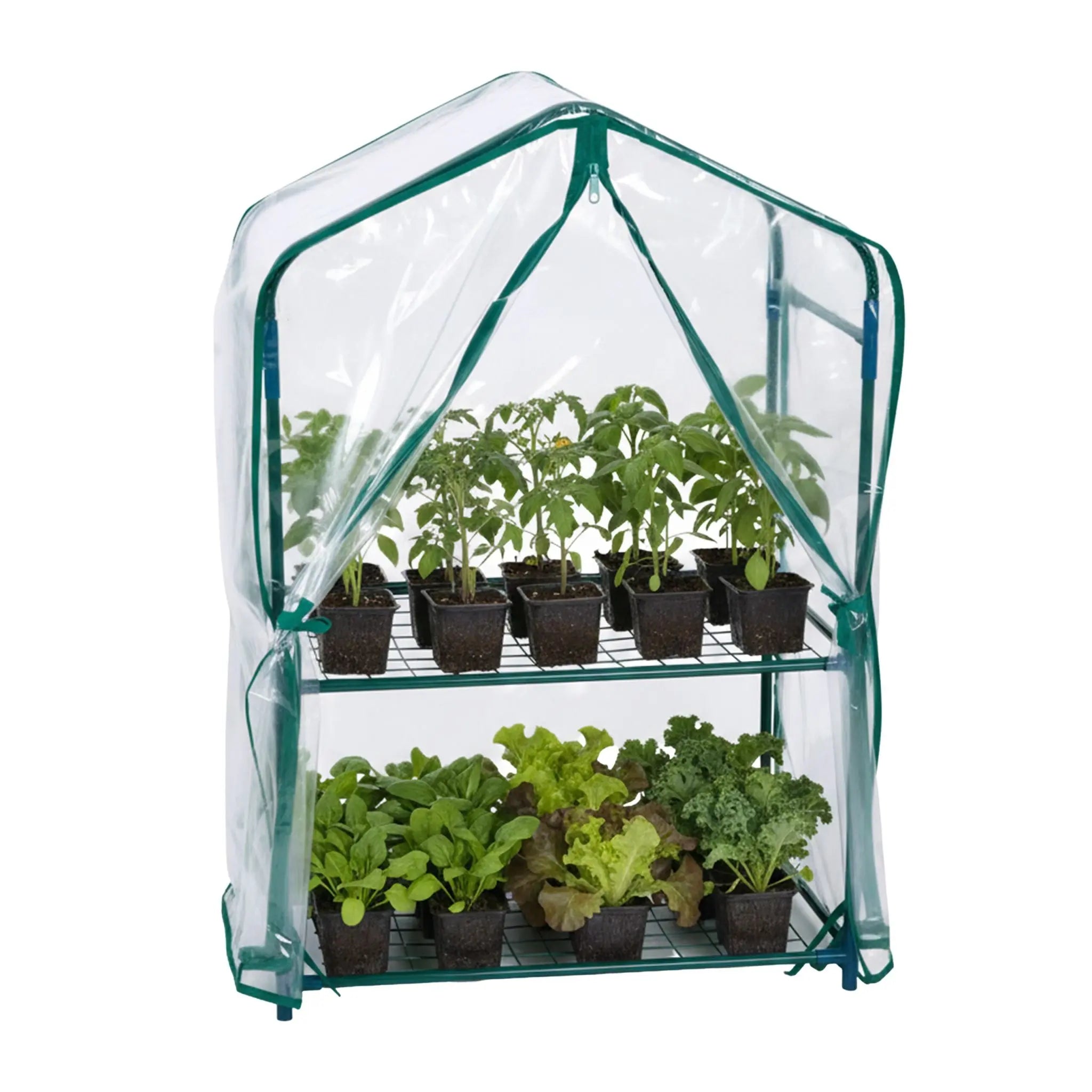 Balkon Gewächshaus mit PVC-Folie Dunkelgrün-Transparent von Relaxdays