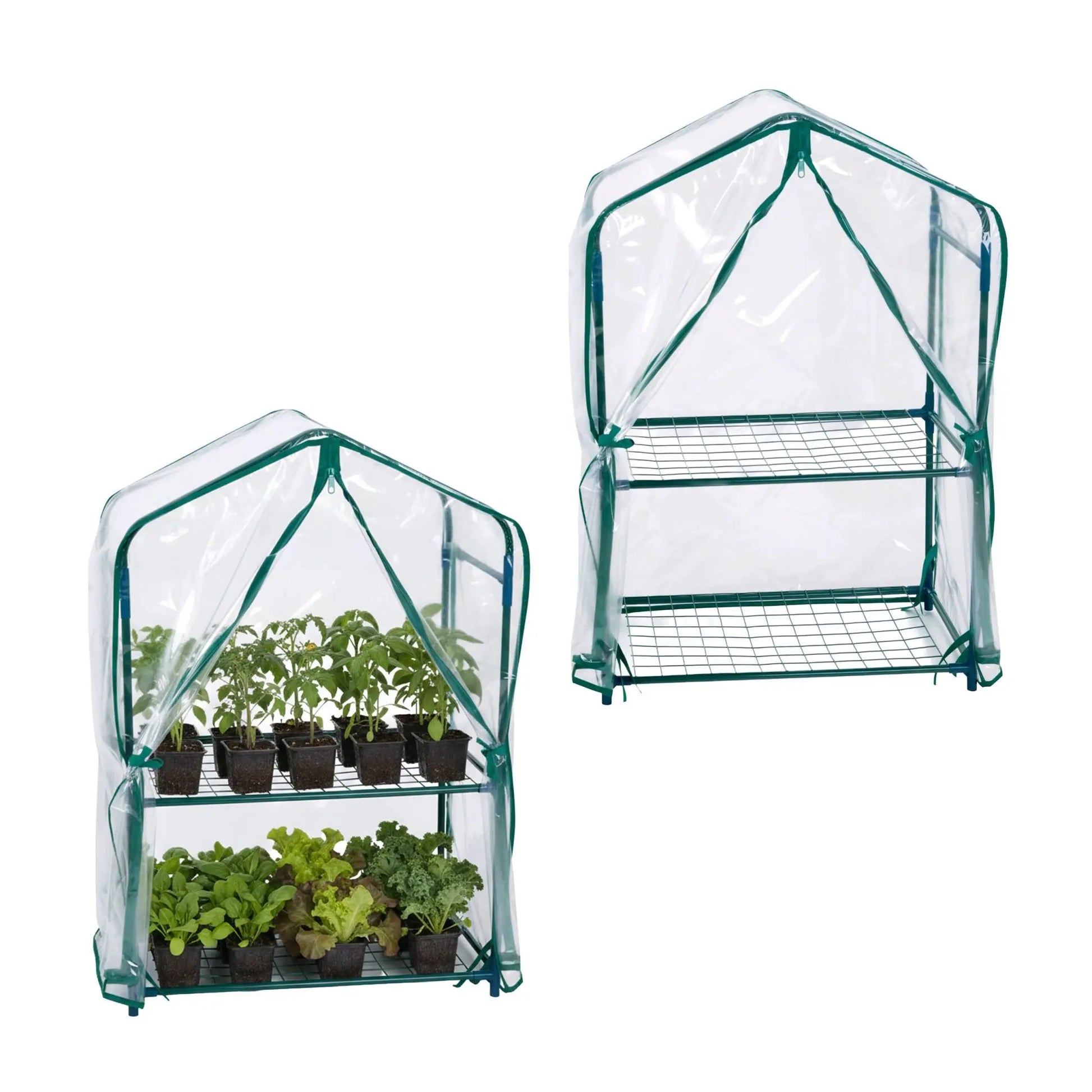 Balkon Gewächshaus mit PVC-Folie Dunkelgrün-Transparent von Relaxdays