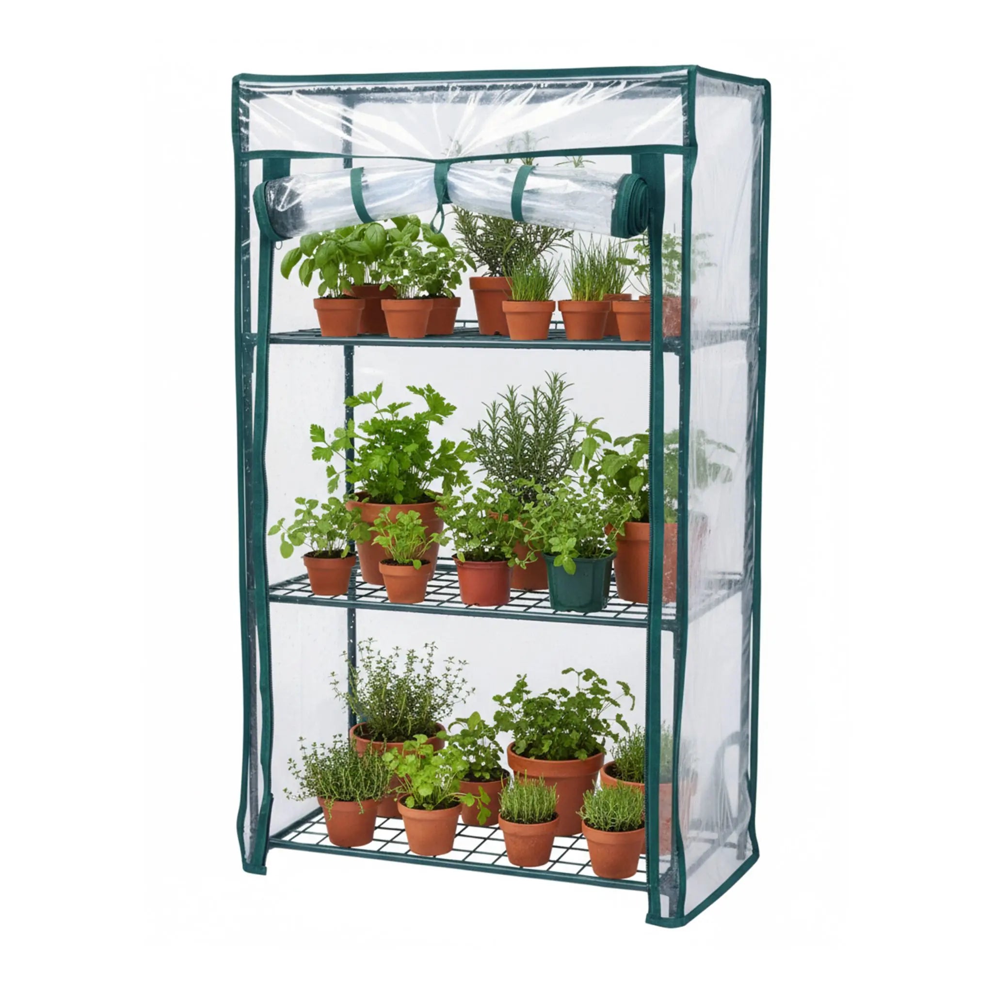 Balkon Gewächshaus mit PVC-Folie Dunkelgrün-Transparent von Relaxdays