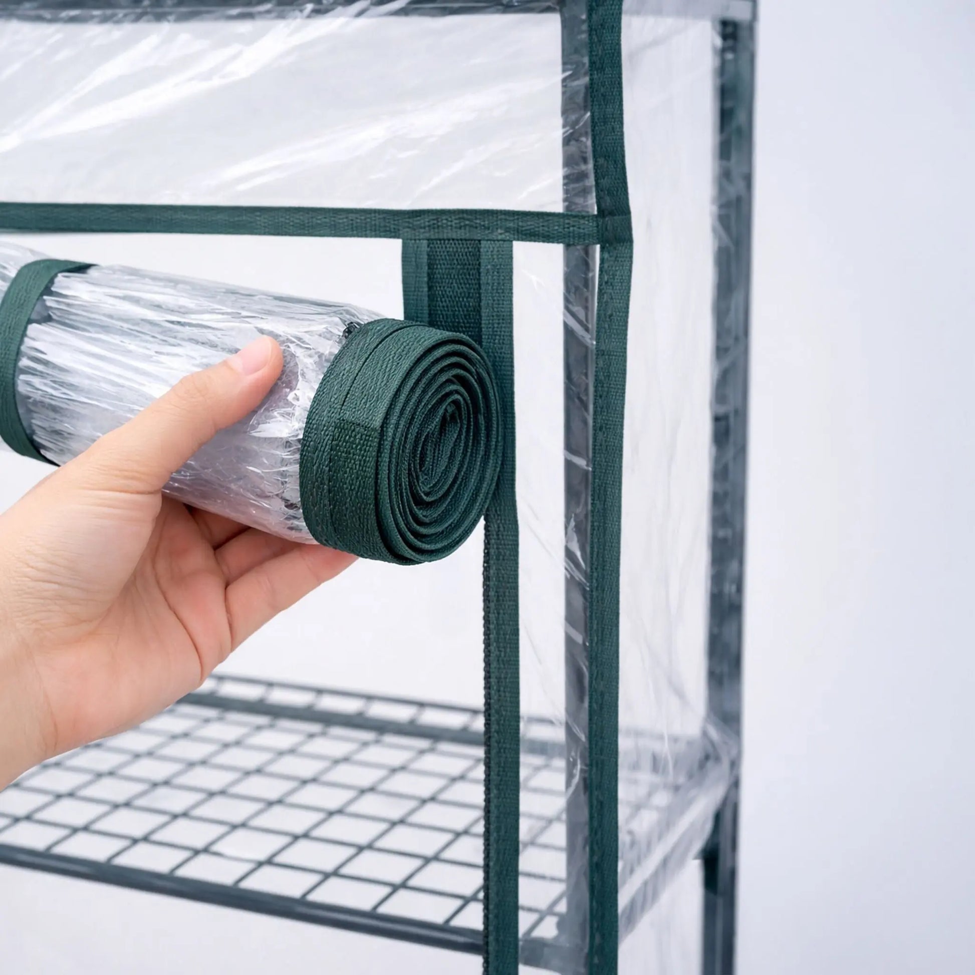 Balkon Gewächshaus mit PVC-Folie Dunkelgrün-Transparent von Relaxdays