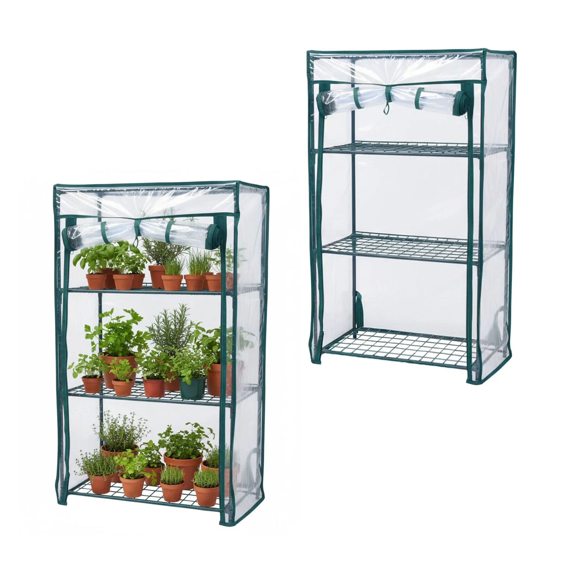 Balkon Gewächshaus mit PVC-Folie Dunkelgrün-Transparent von Relaxdays