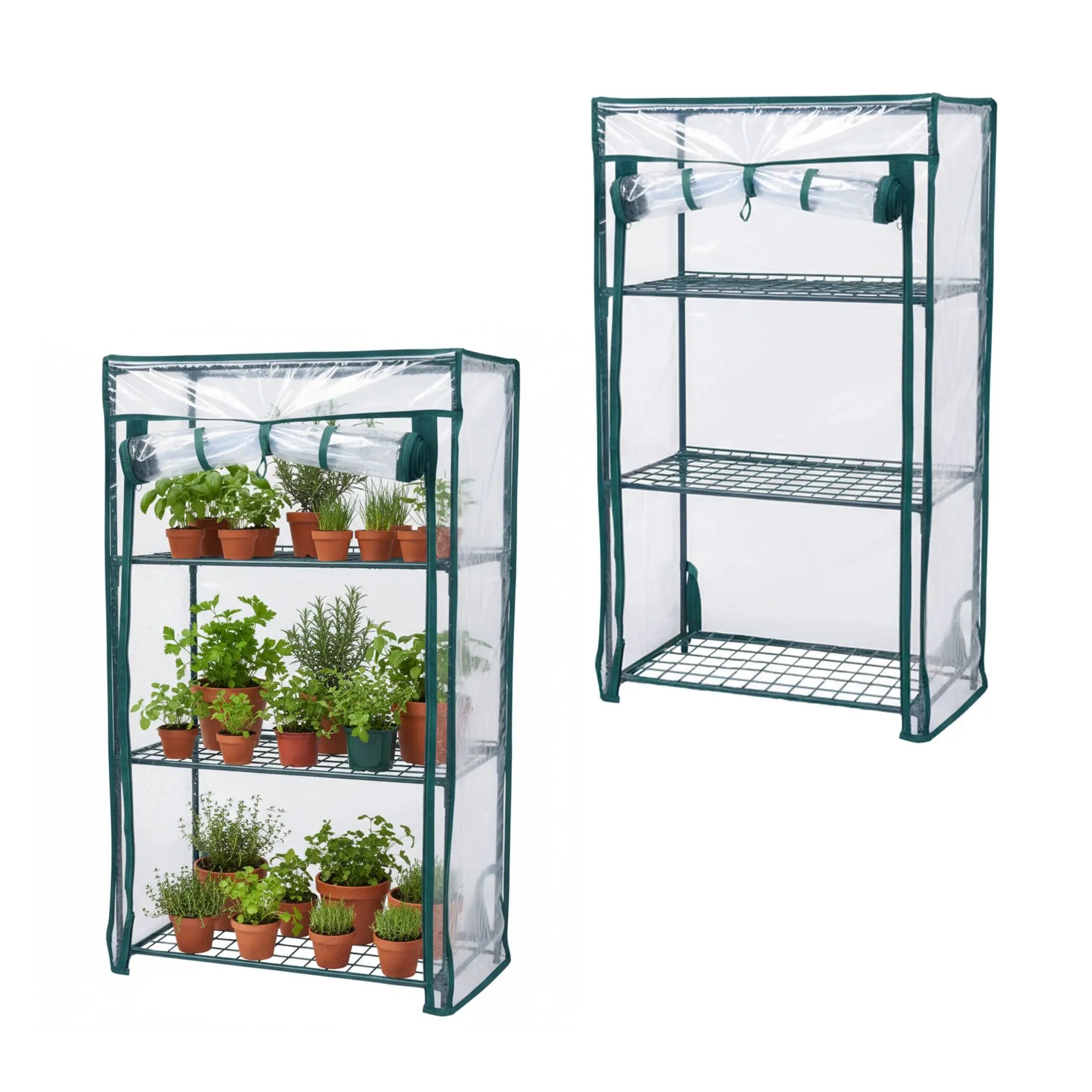 Balkon Gewächshaus mit PVC-Folie Dunkelgrün-Transparent von Relaxdays