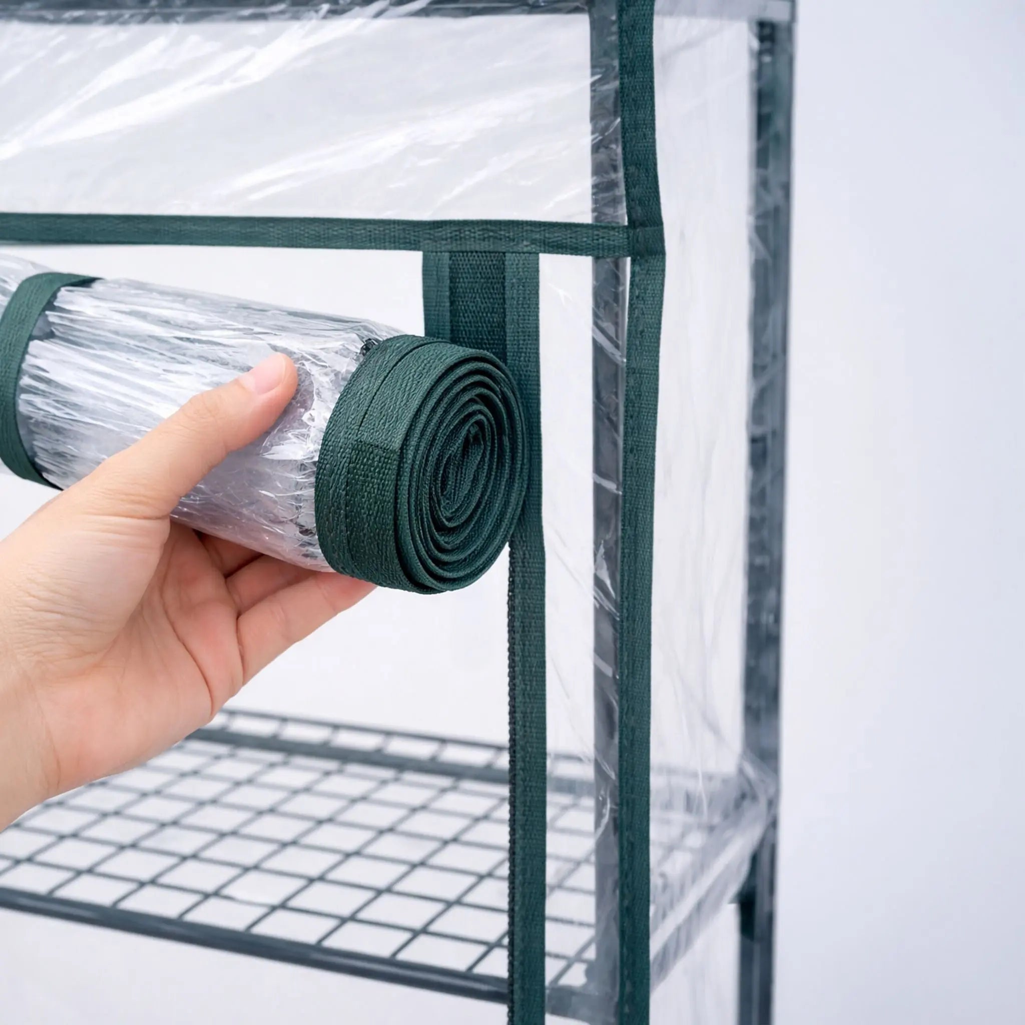 Balkon Gewächshaus mit PVC-Folie Dunkelgrün-Transparent von Relaxdays