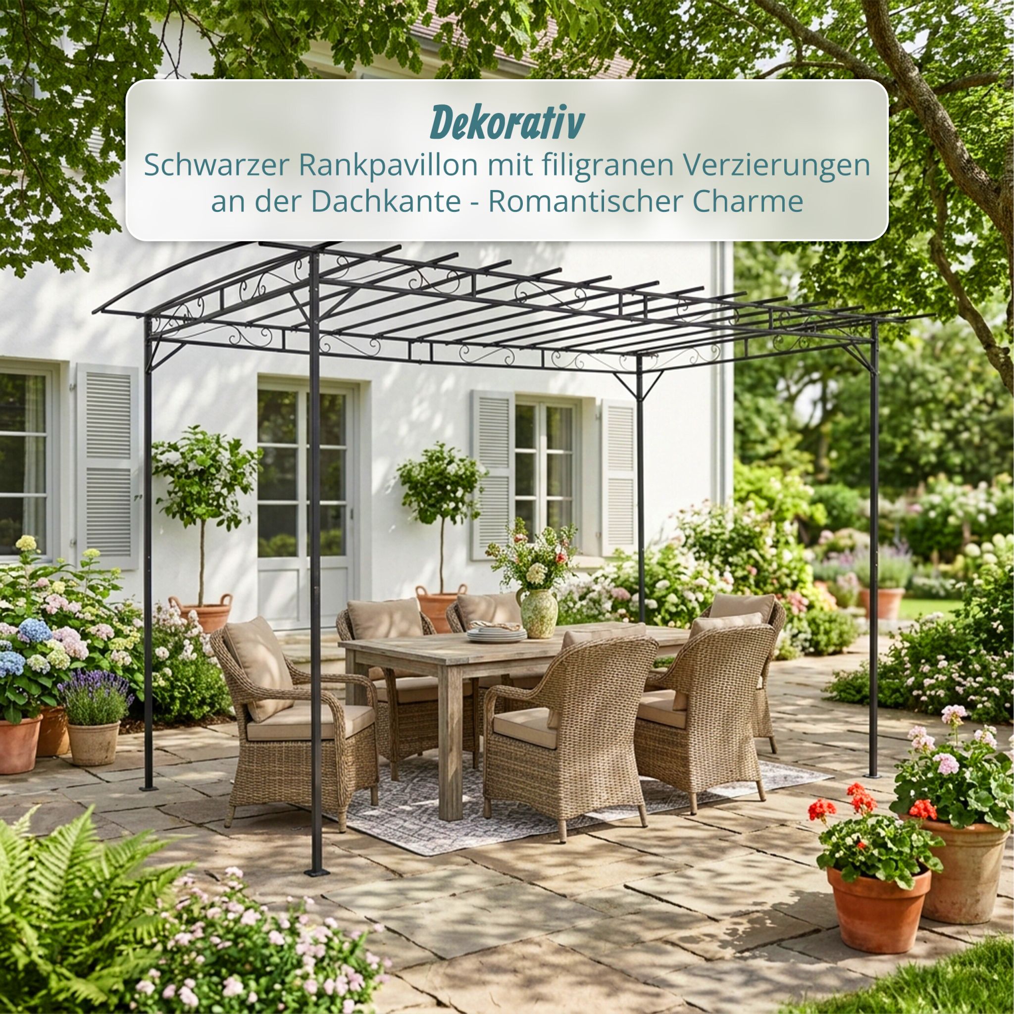 Pergola Metall Schwarz von Relaxdays