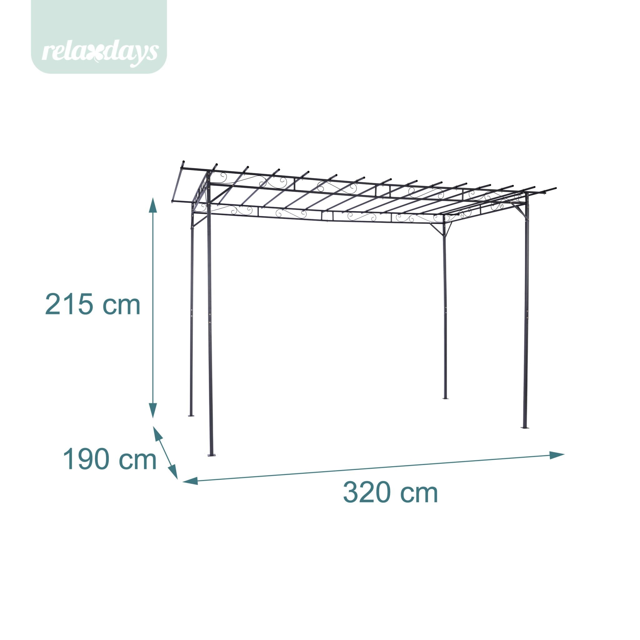 Pergola Metall Schwarz von Relaxdays